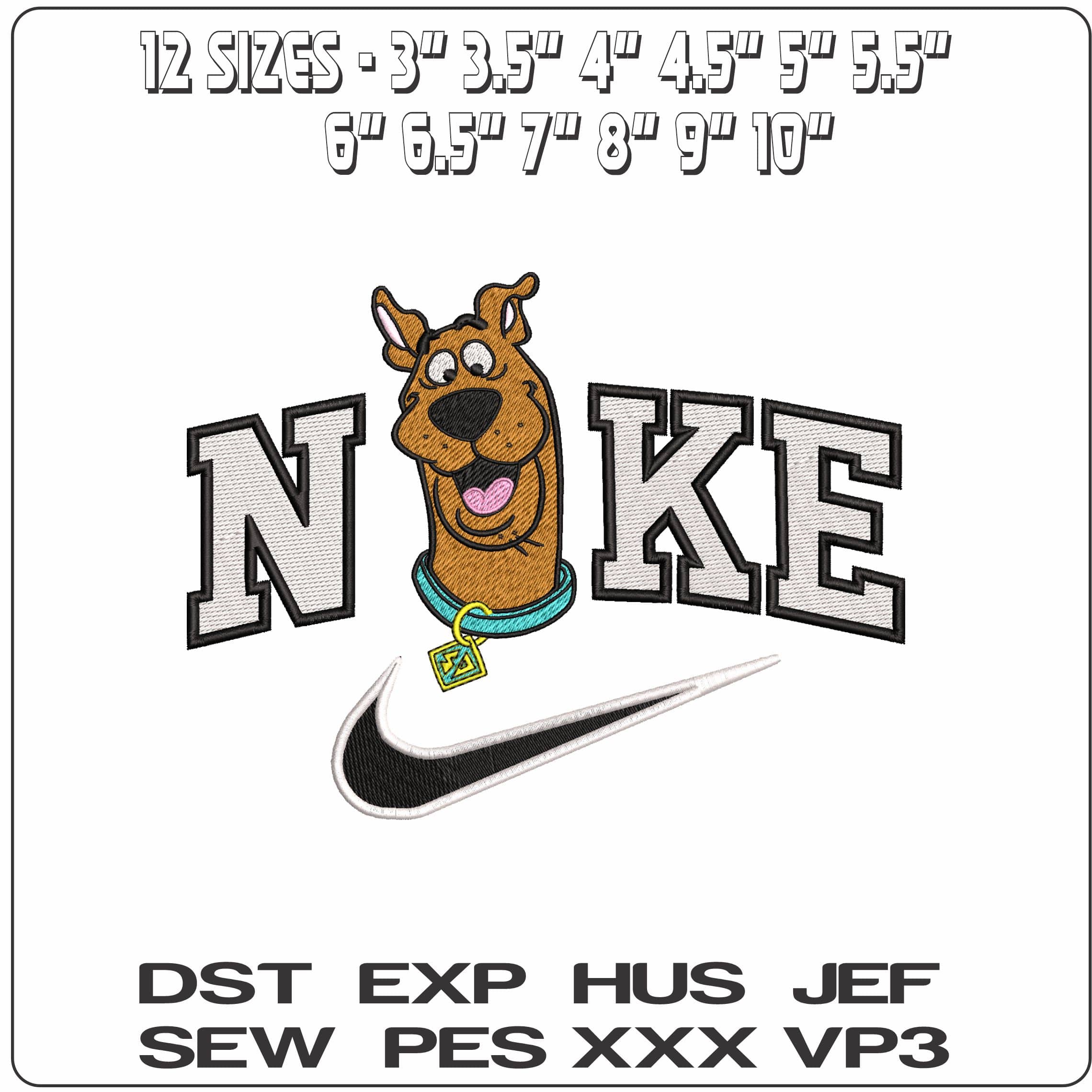 Nike Scooby Doo  - Elegant embroidery design file - instant download — view 2