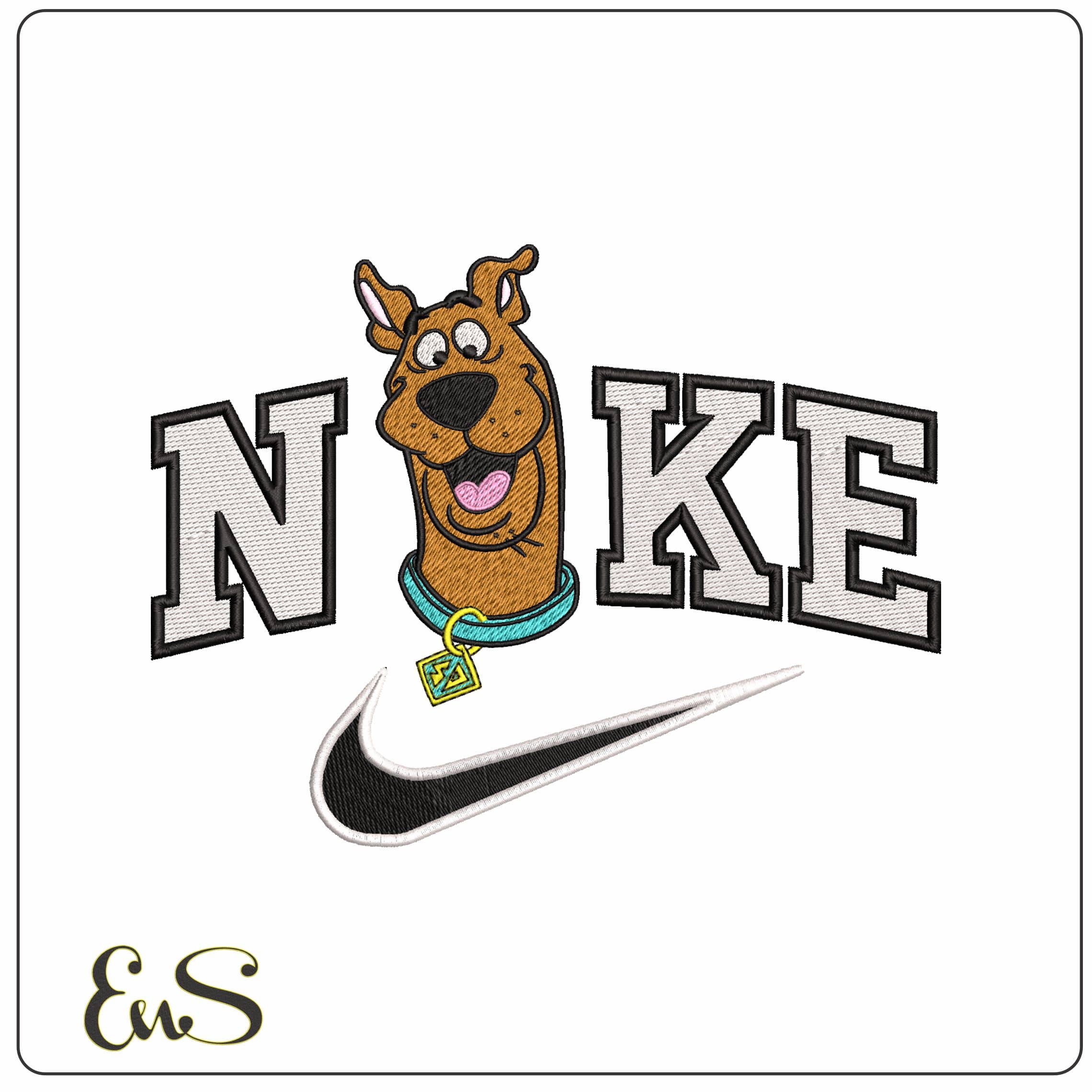 Nike Scooby Doo  - Elegant embroidery design file - instant download