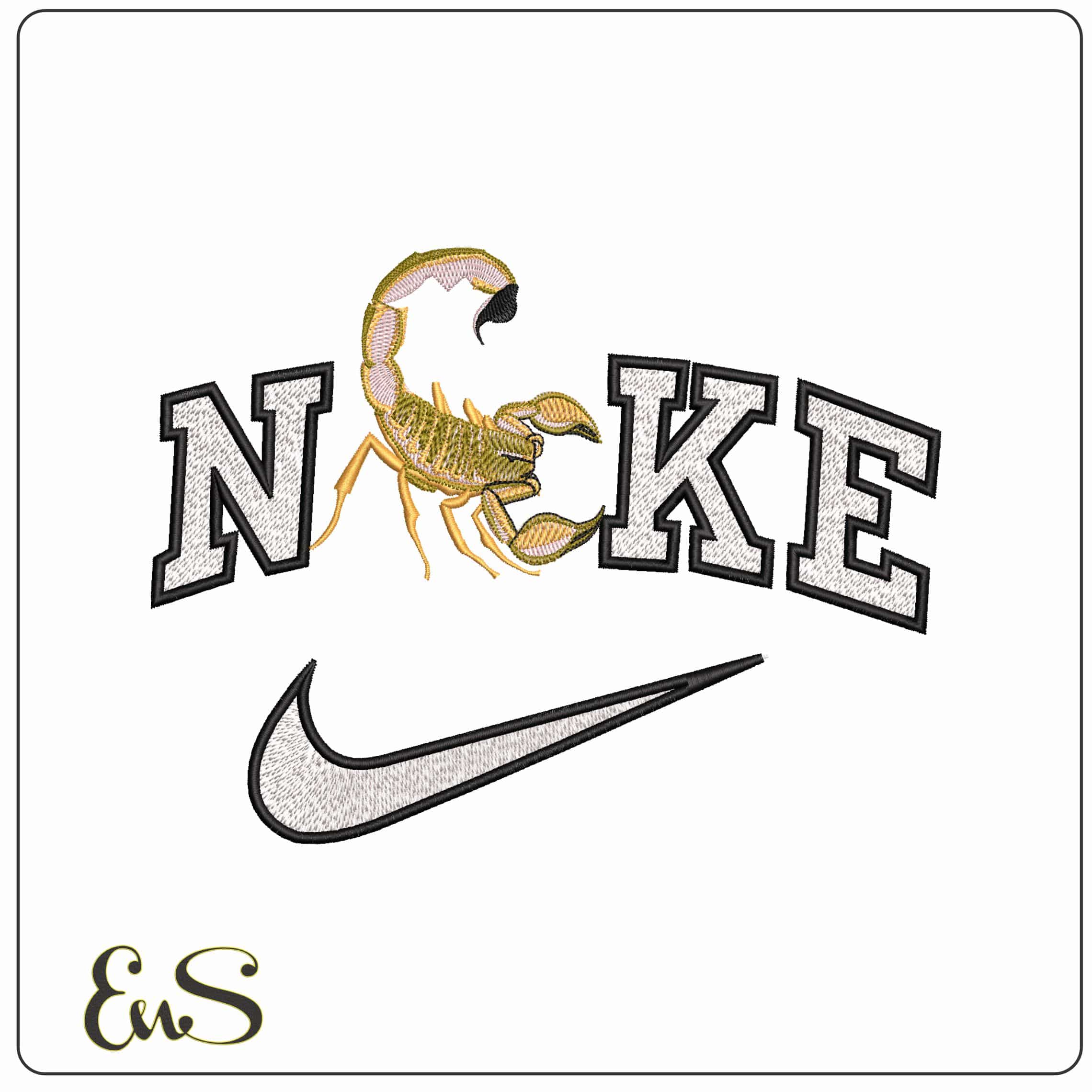 Nike Scorpion - Elegant embroidery design file - instant download