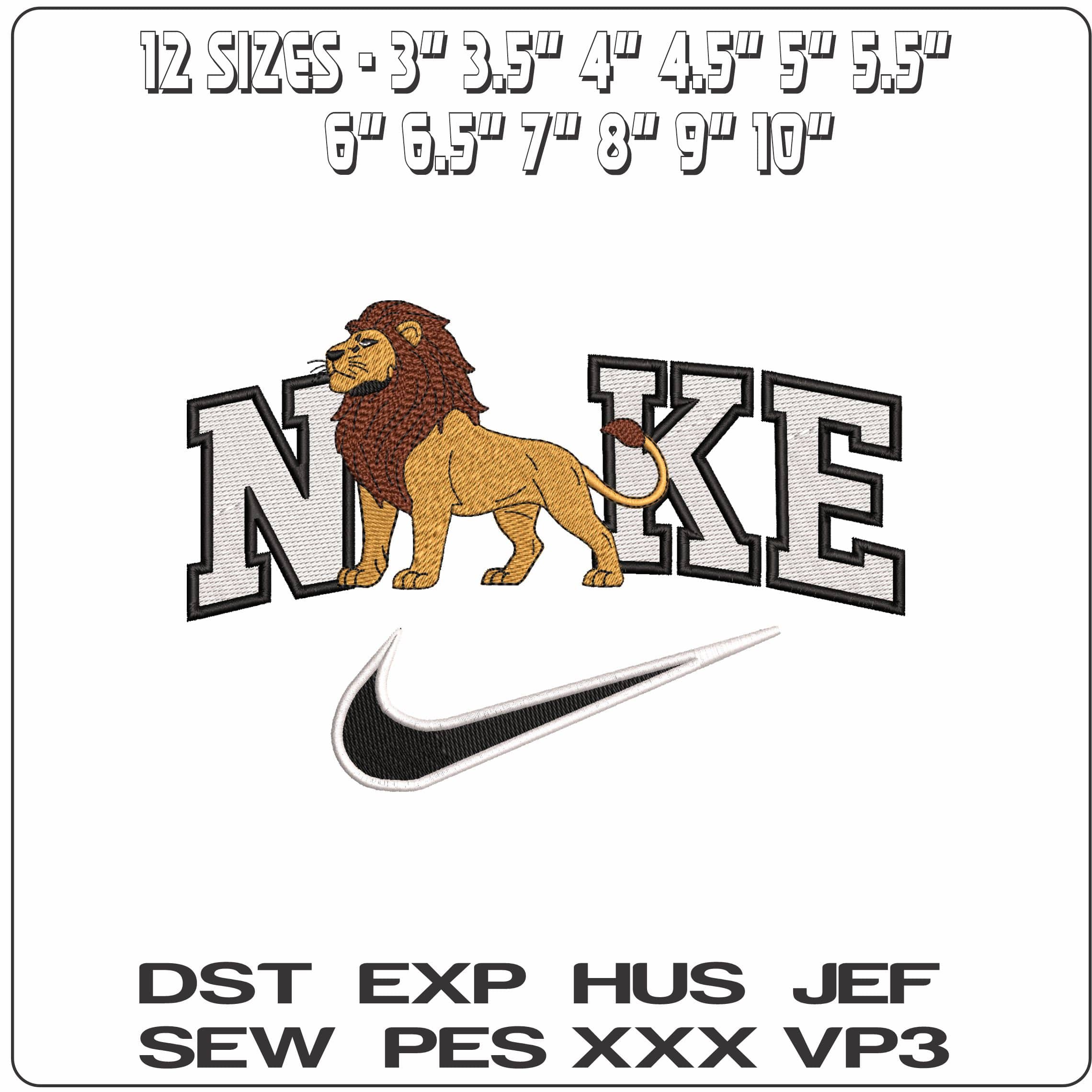 Nike Simba Adult Lion King - Elegant embroidery design file - instant download — view 2
