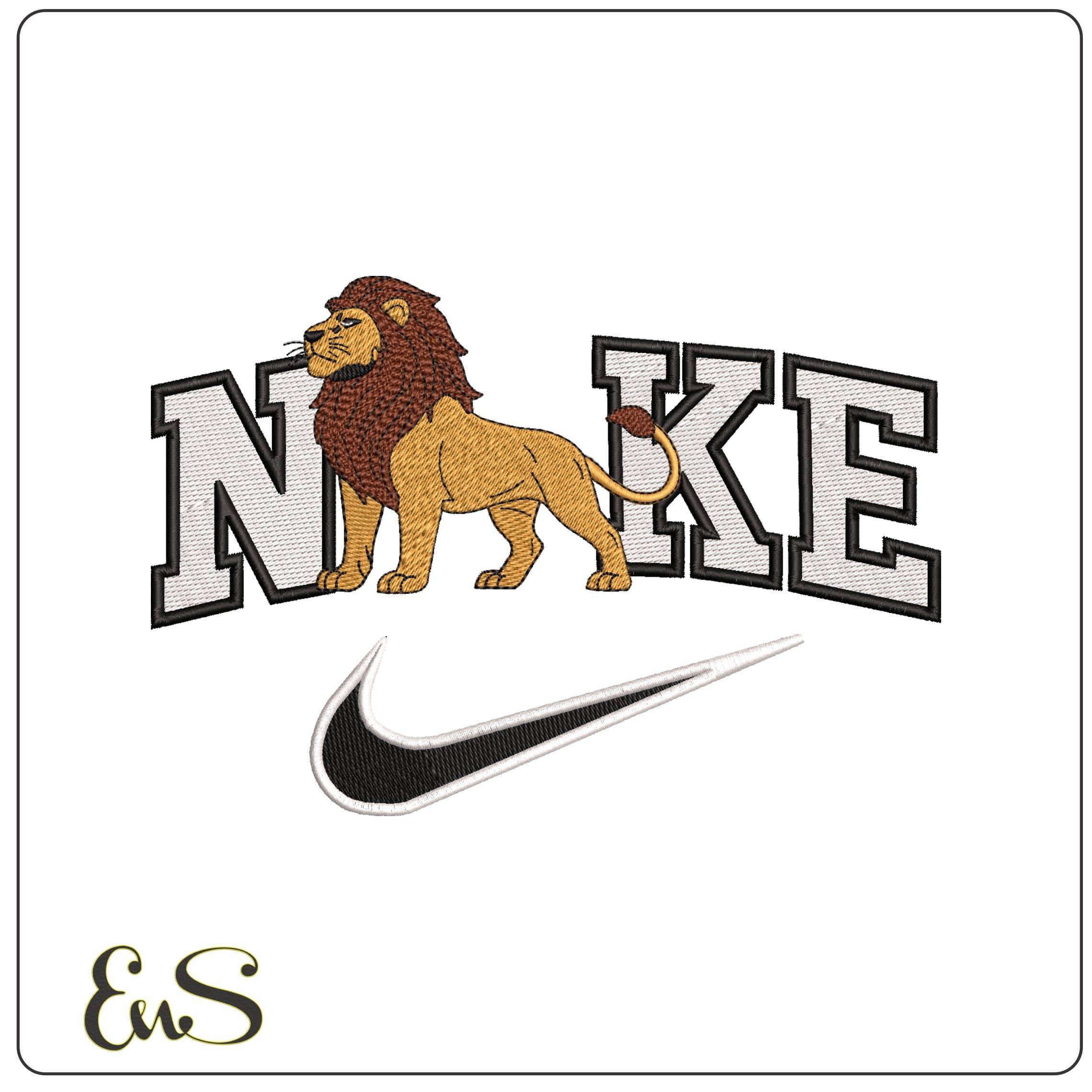 Nike Simba Adult Lion King - Elegant embroidery design file - instant download