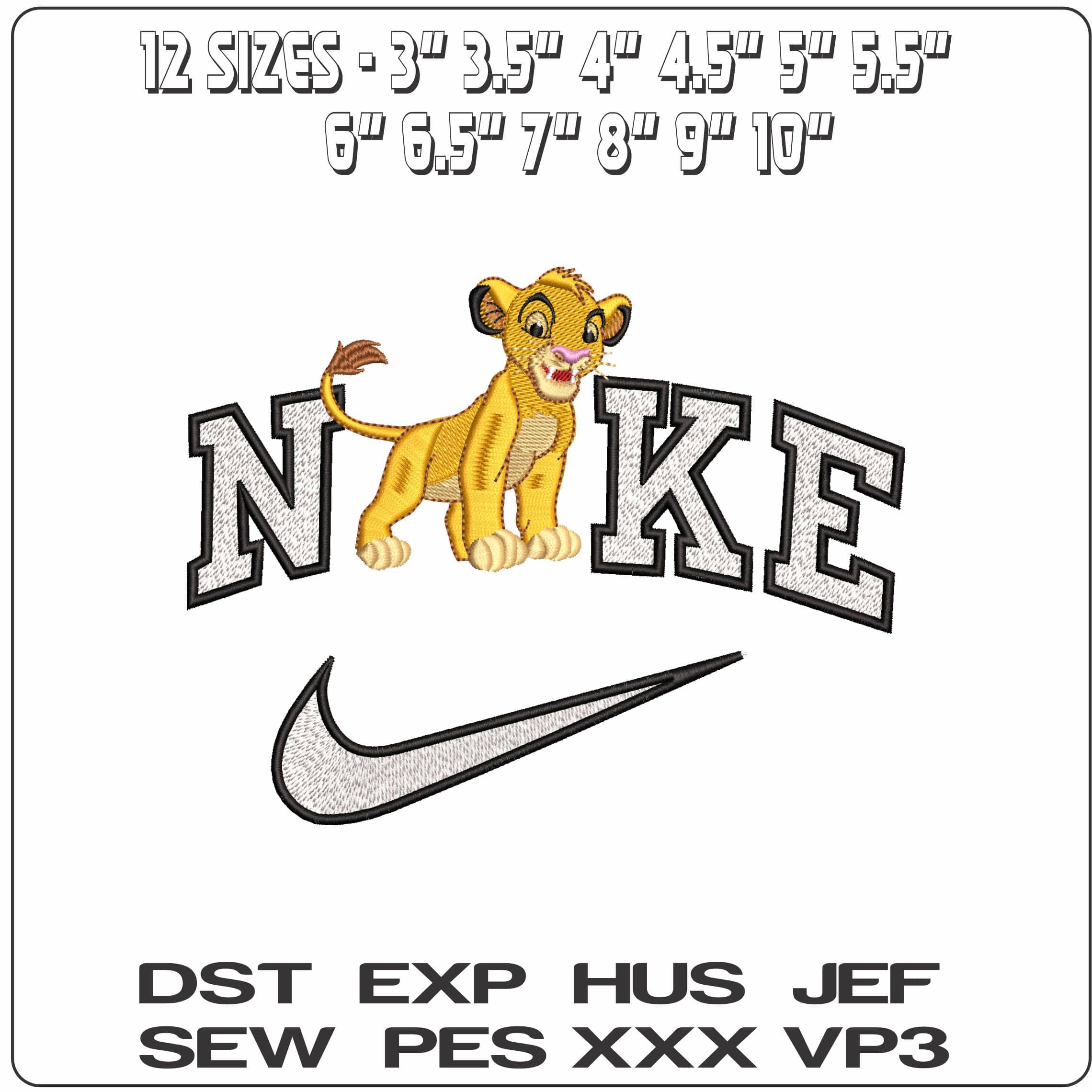 Nike Simba Cub Lion King - Elegant embroidery design file - instant download — view 2