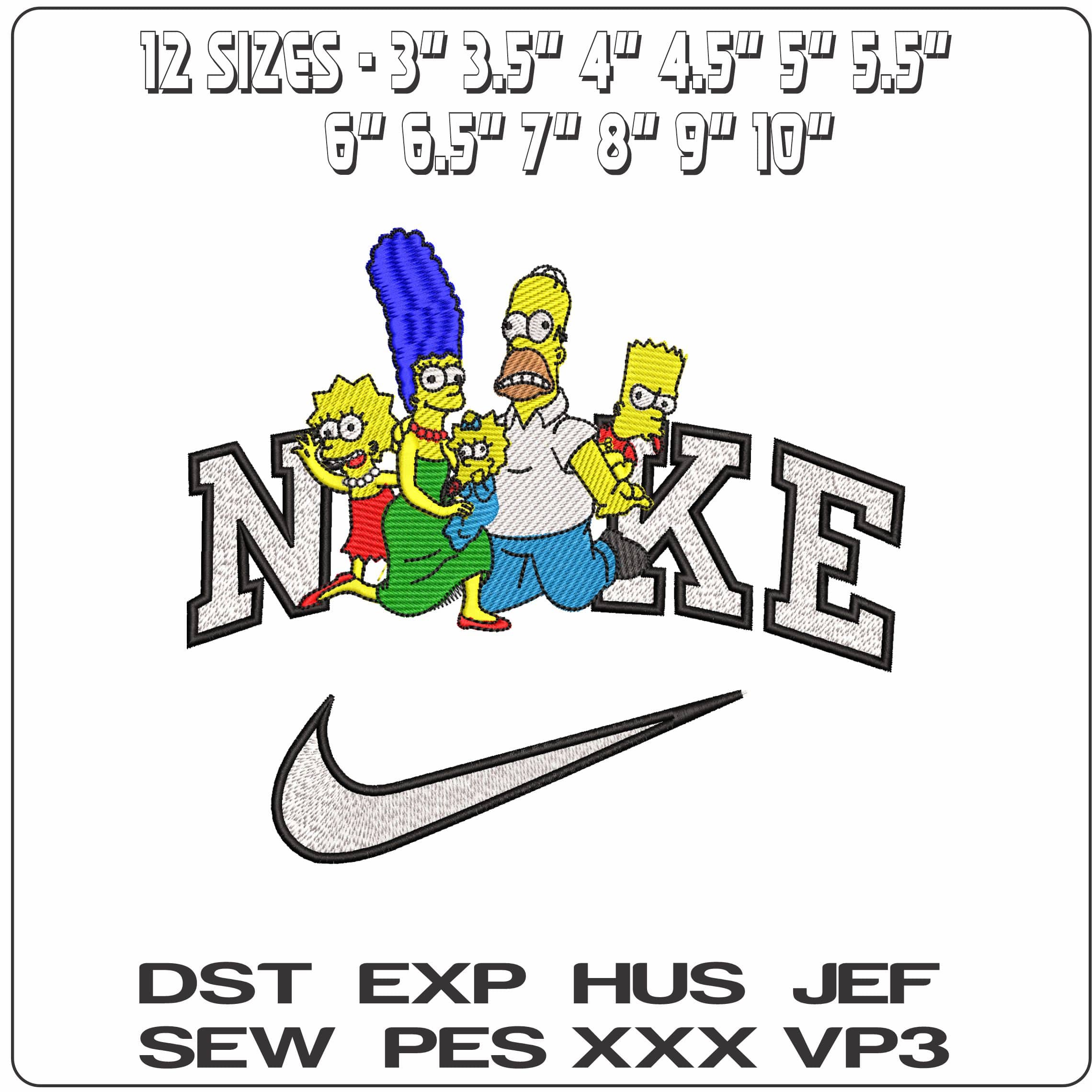 Nike Simpsons Family The Simpsons - Elegant embroidery design file - instant download — view 2