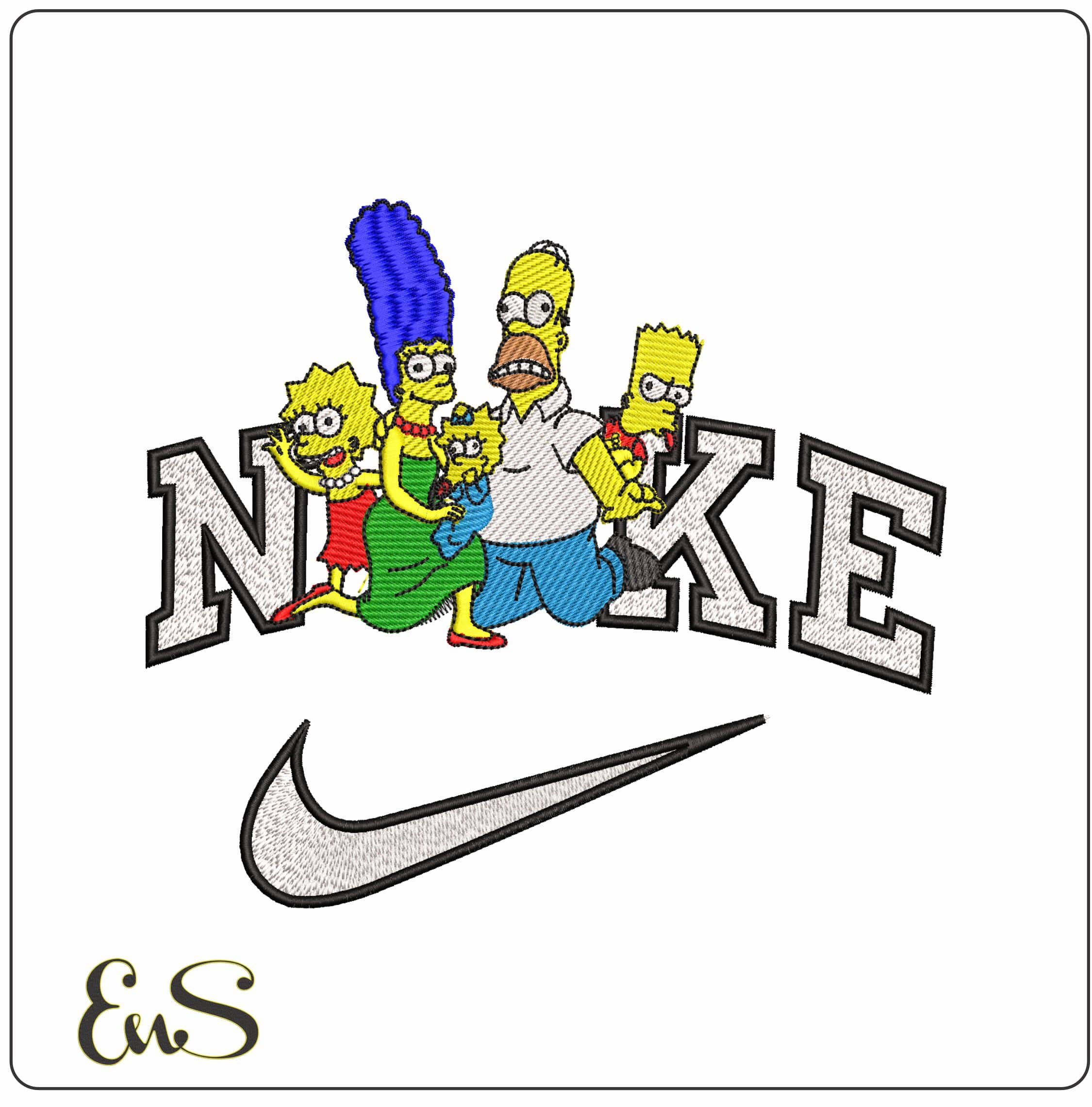 Nike Simpsons Family The Simpsons - Elegant embroidery design file - instant download