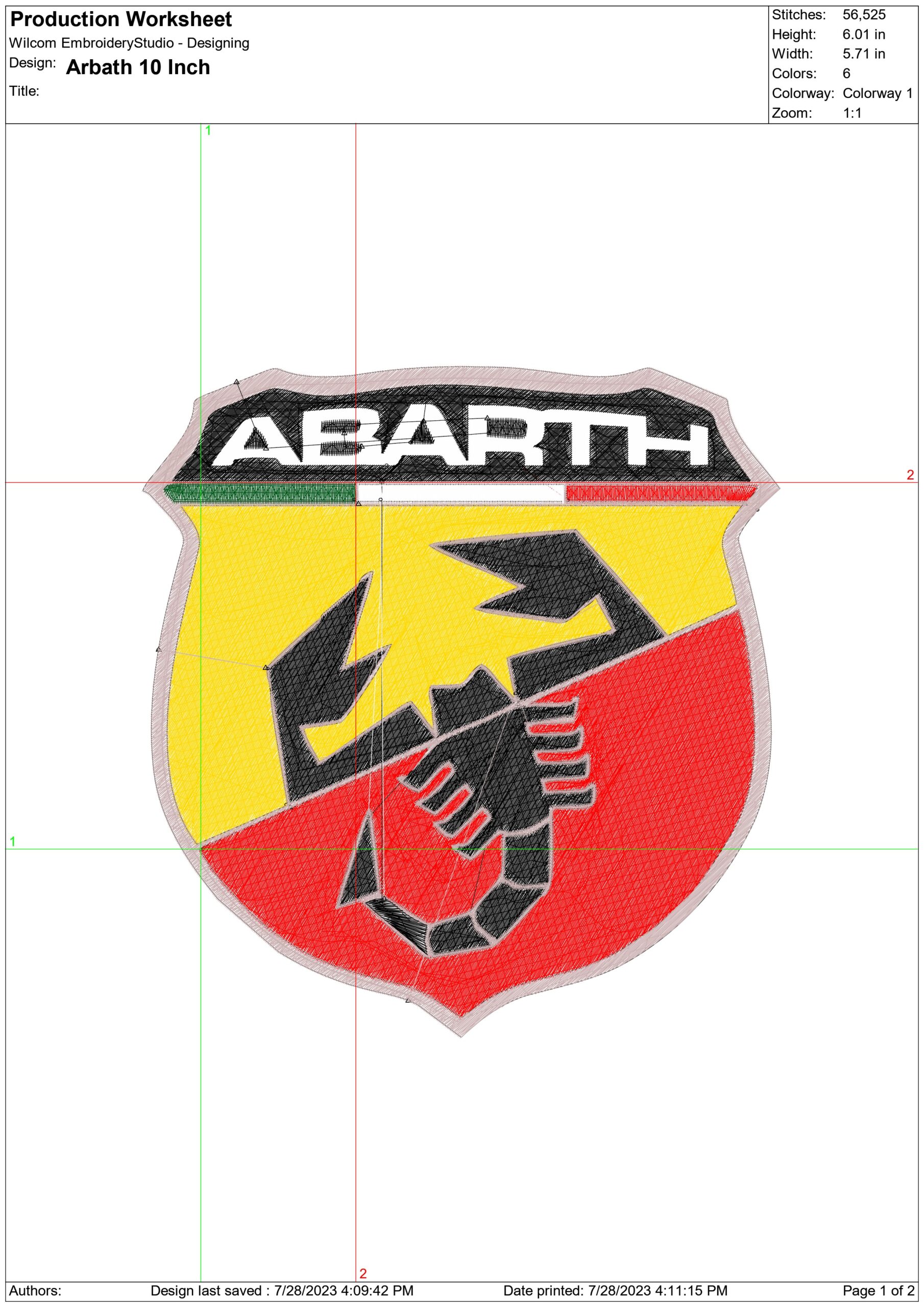Fiat Abarth Car Logo - Fiat 500 digital design machine pattern Auto Company embroidery file instant download — view 2