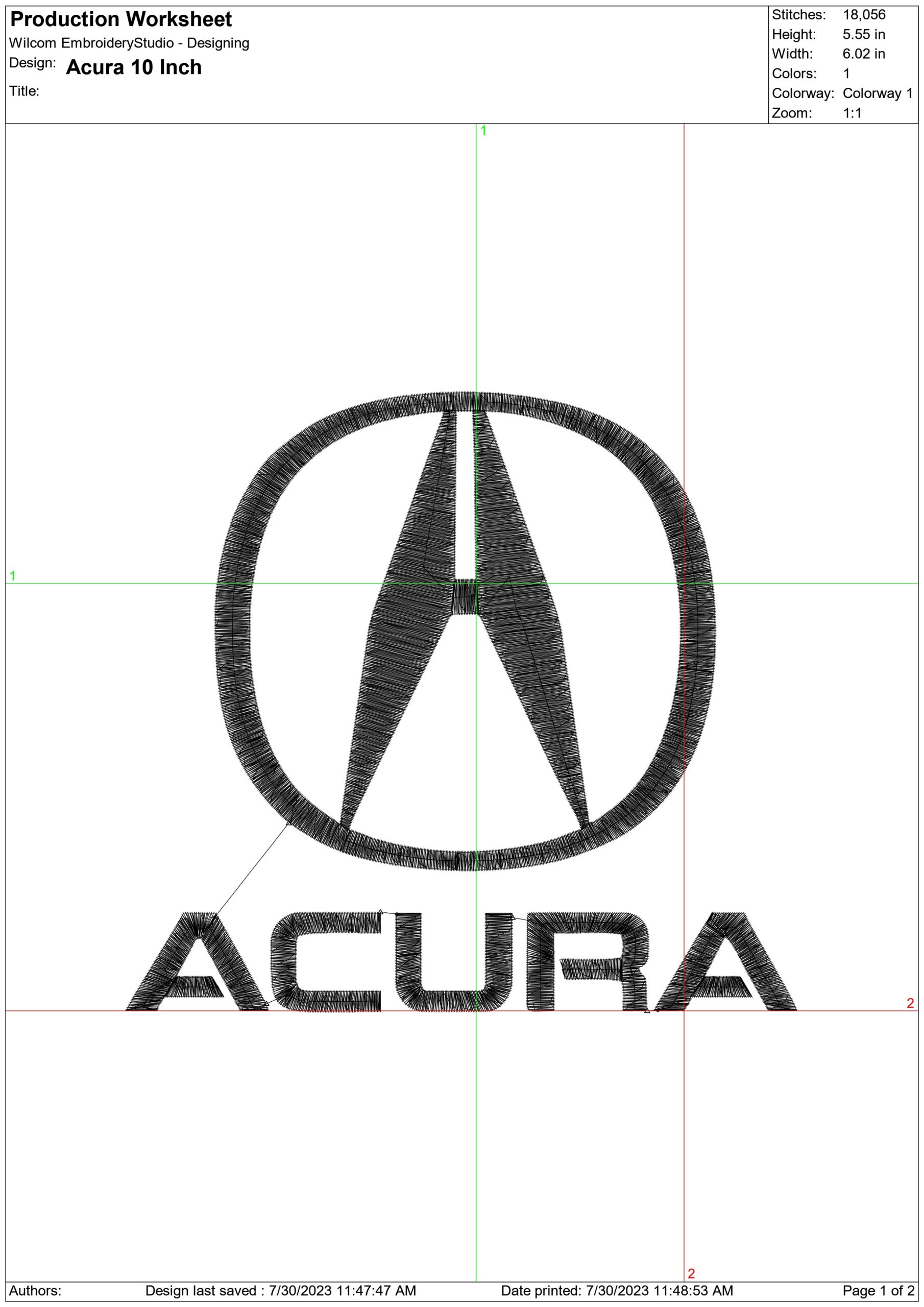 Acura Car Logo embroidery design - Honda NSX design machine pattern Car Auto Company embroidery file instant download in a frame — view 2