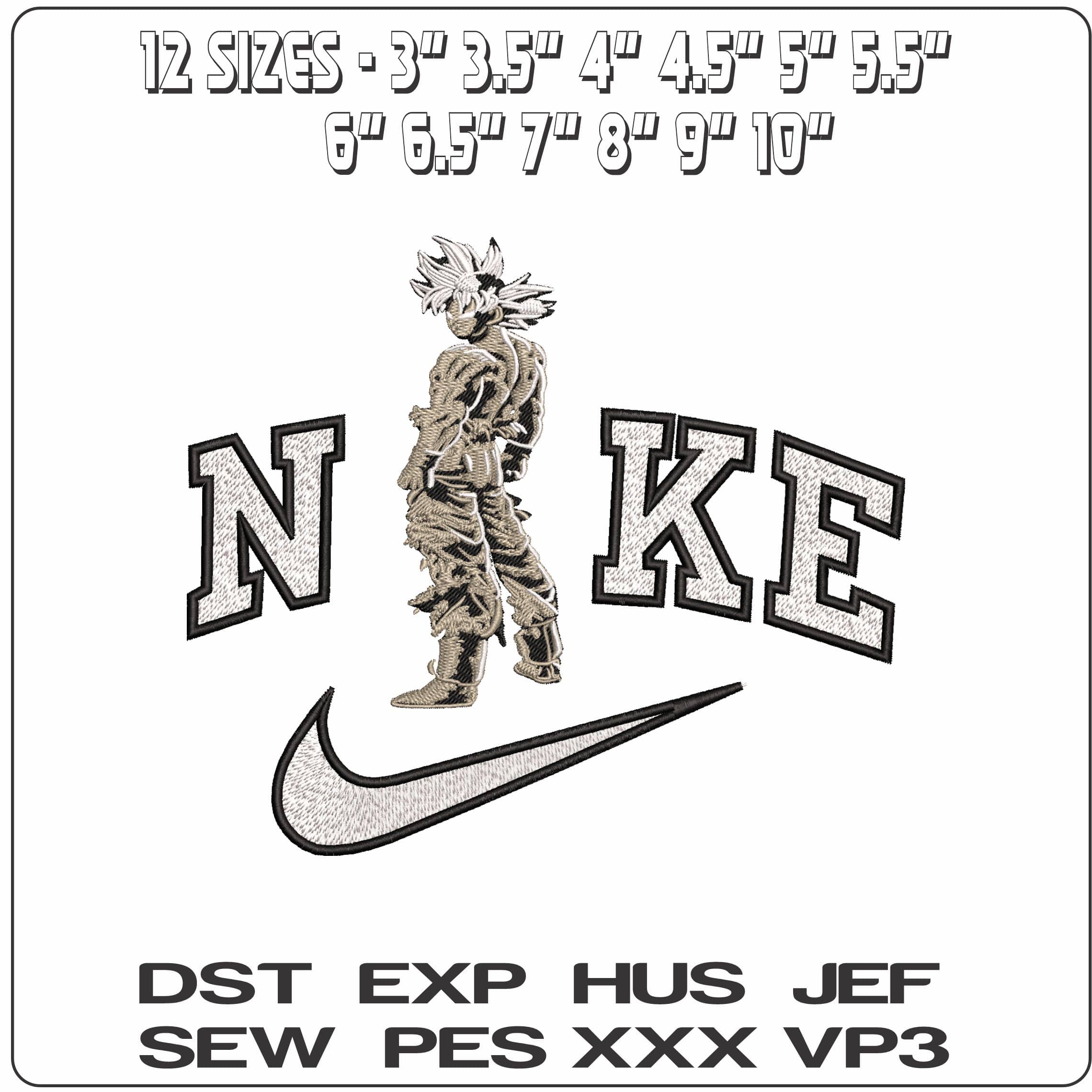 Nike Son Goku standing Dragon Ball Anime - Elegant embroidery design file - instant download — view 2