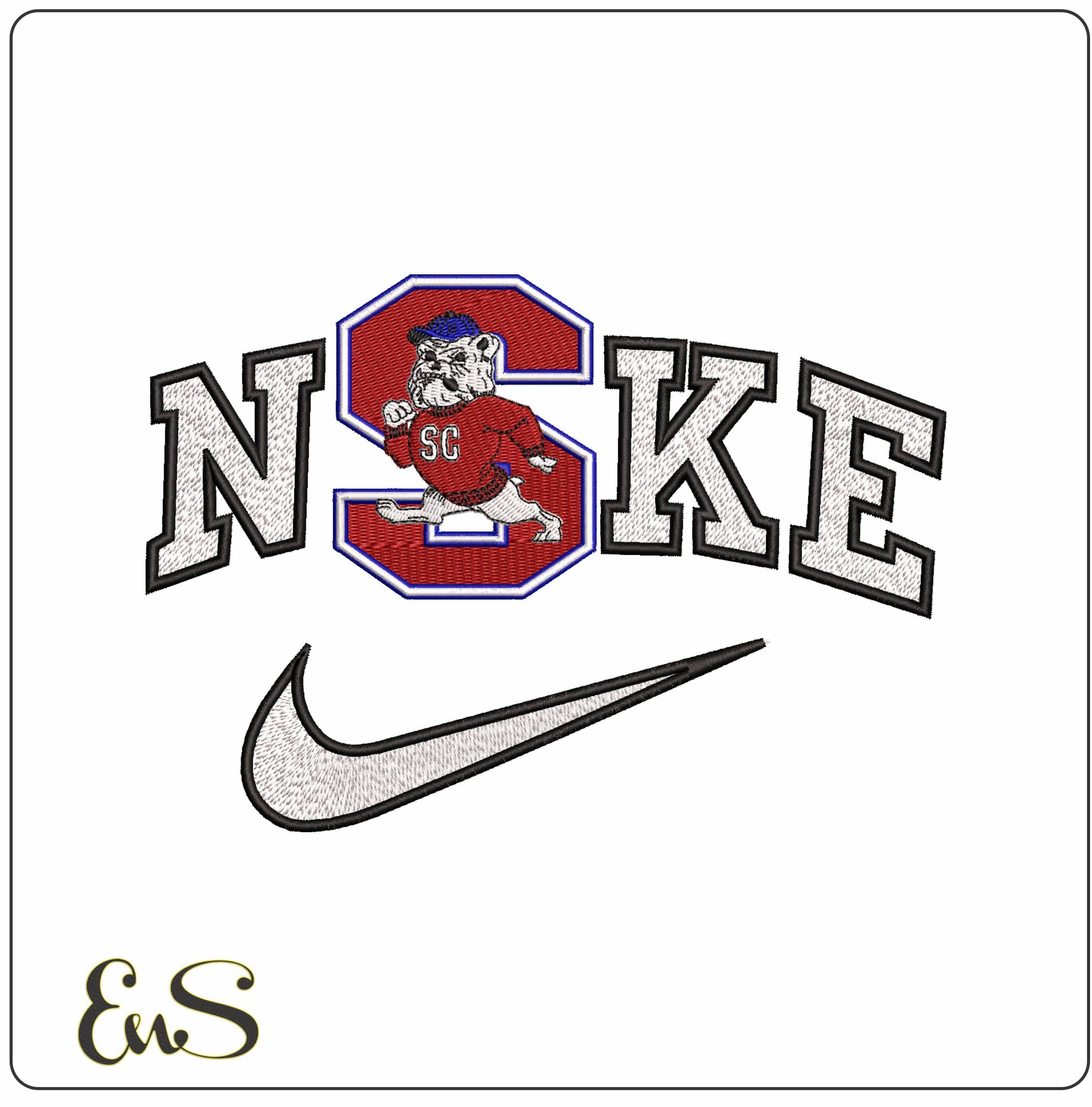 Nike South Carolina State Bulldog Spike College - Elegant embroidery design file - instant download