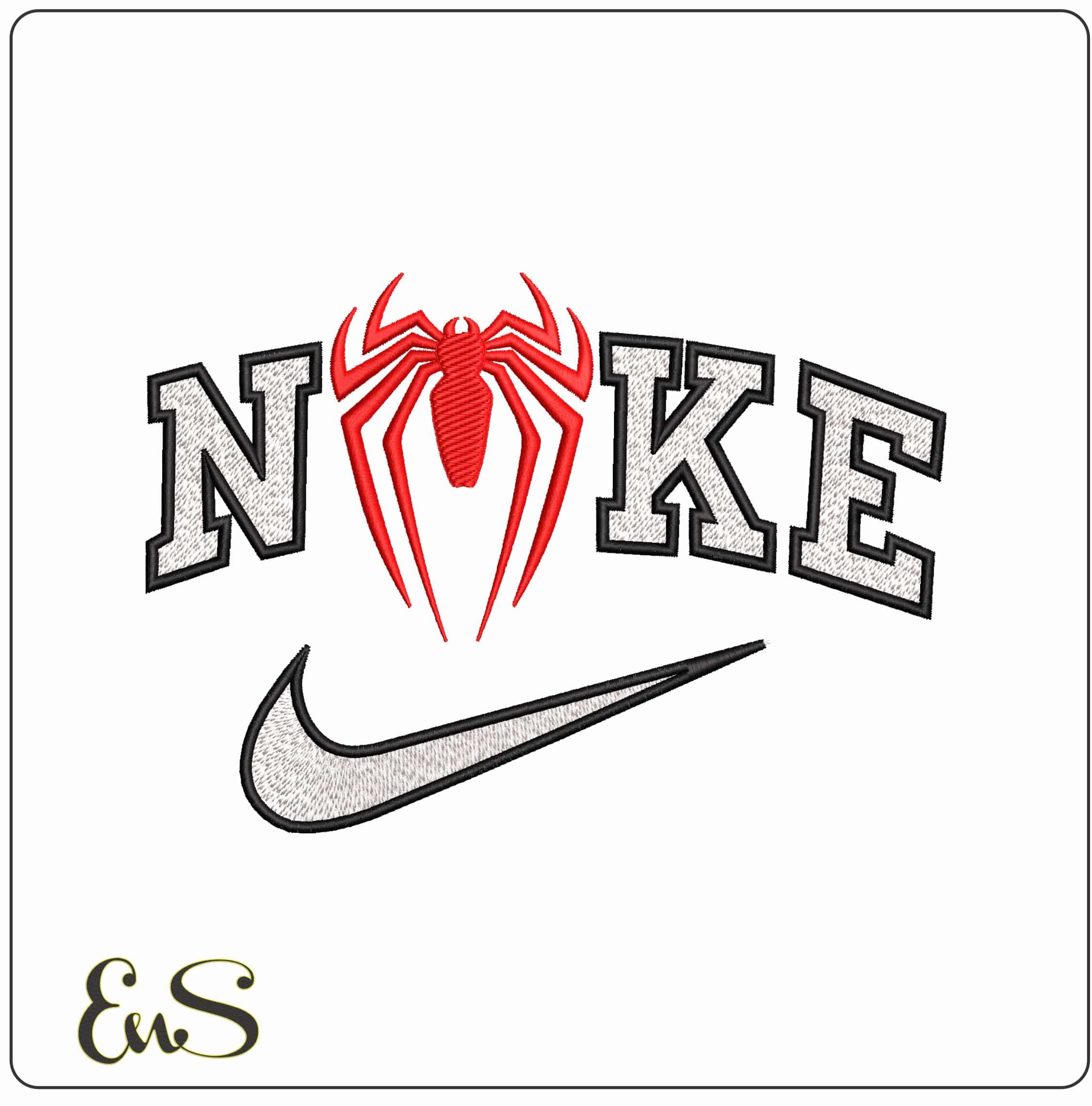 Nike Spiderman 2 Logo - Elegant embroidery design file - instant download