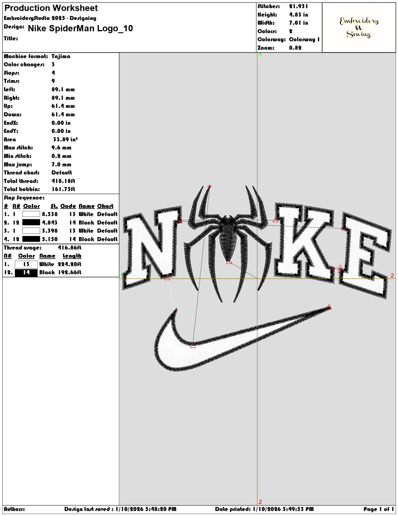 Nike SpiderMan Logo - Elegant embroidery design file - instant download — view 3