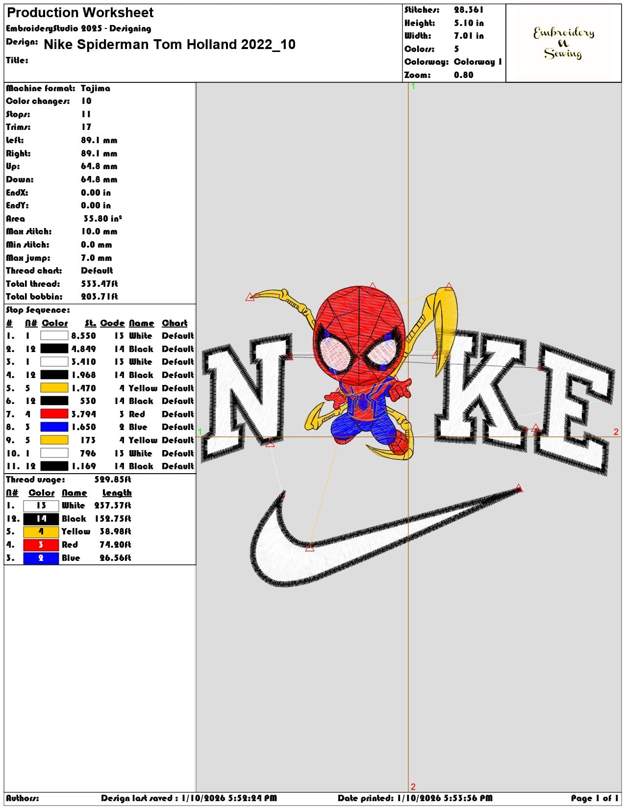Nike Spiderman Tom Holland 2022 - Elegant embroidery design file - instant download — view 3