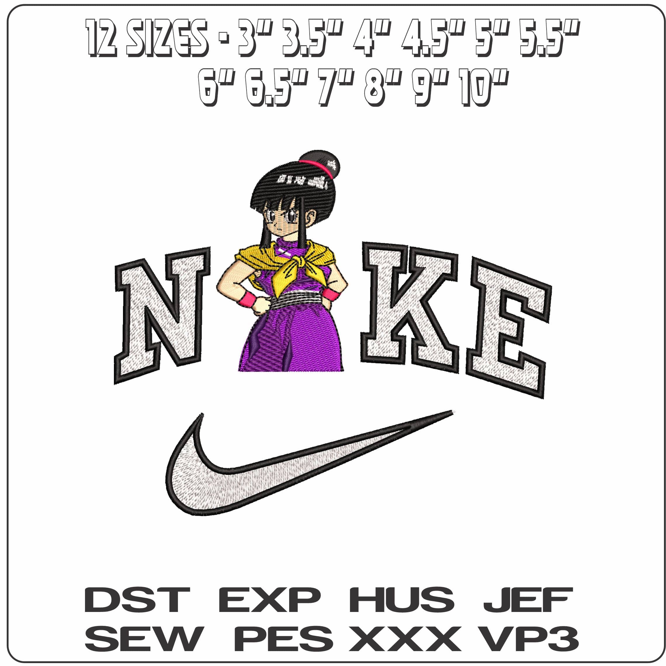 Nike Stern Chi Chi Dragon Ball Anime - Elegant embroidery design file - instant download — view 2