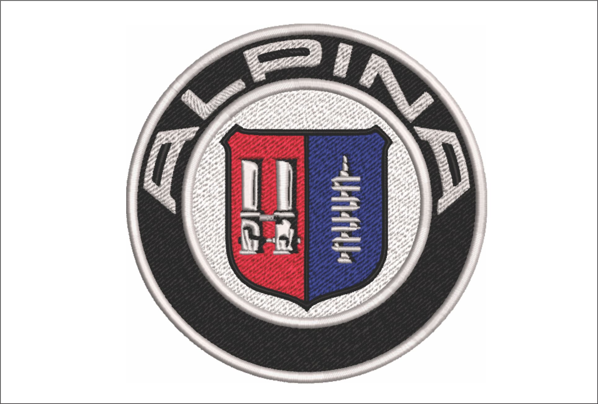 BMW Alpina Car Logo with white center embroidery design German design machine pattern Car Auto Company embroidery file instant download