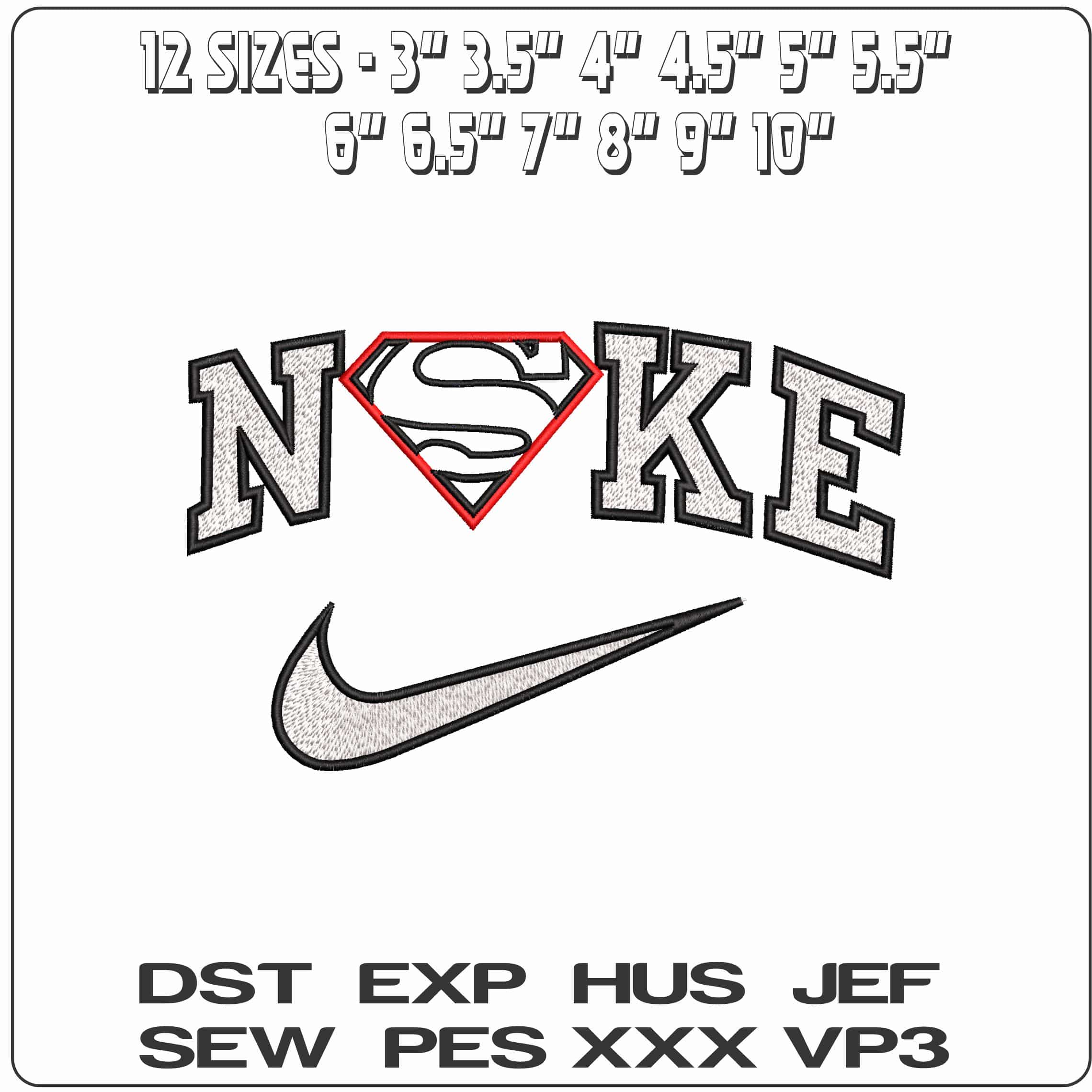 Nike Superman Logo Outline DC Comics - Elegant embroidery design file - instant download — view 2