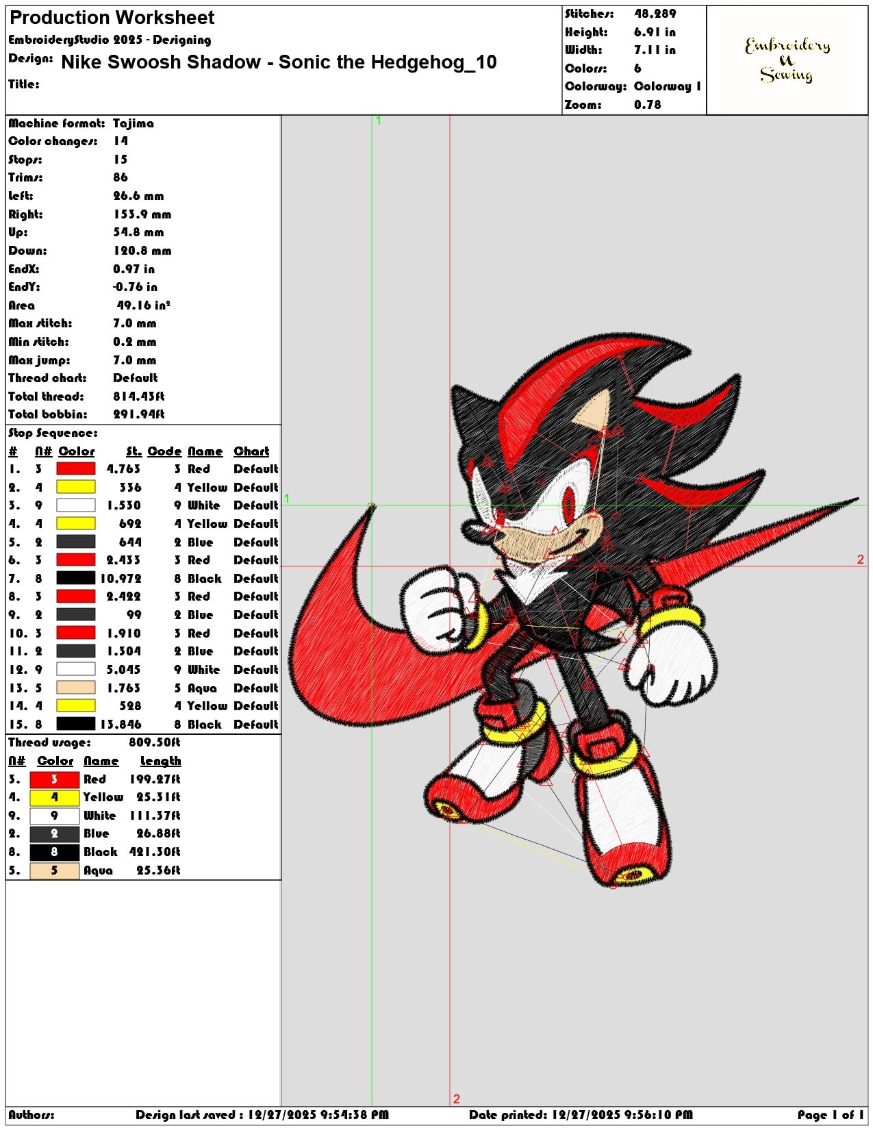 Nike Swoosh Shadow Sonic the Hedgehog - Elegant embroidery design file - instant download — view 3
