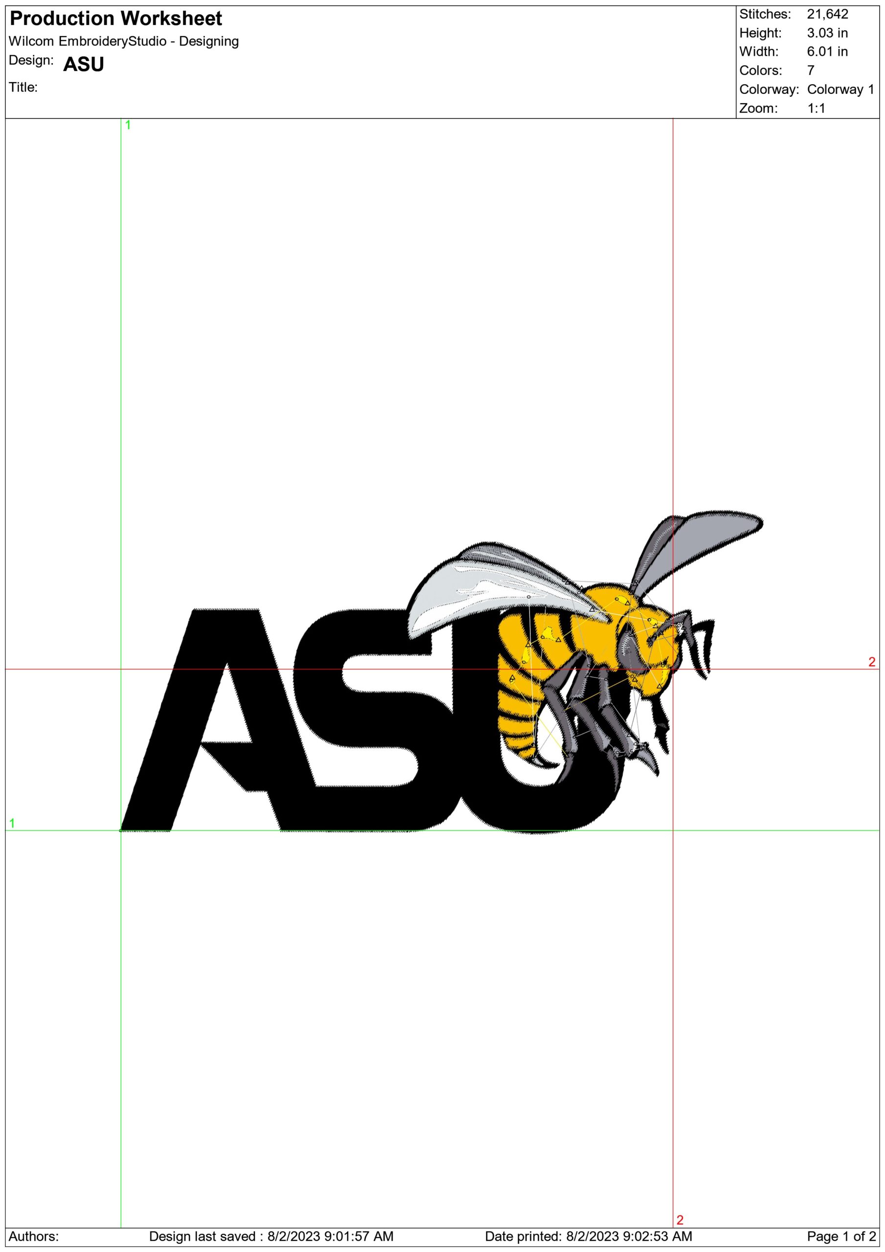 Alabama State Hornets embroidery design - Logo embroidery machine pattern ASU embroidery file - instant download in a frame — view 2