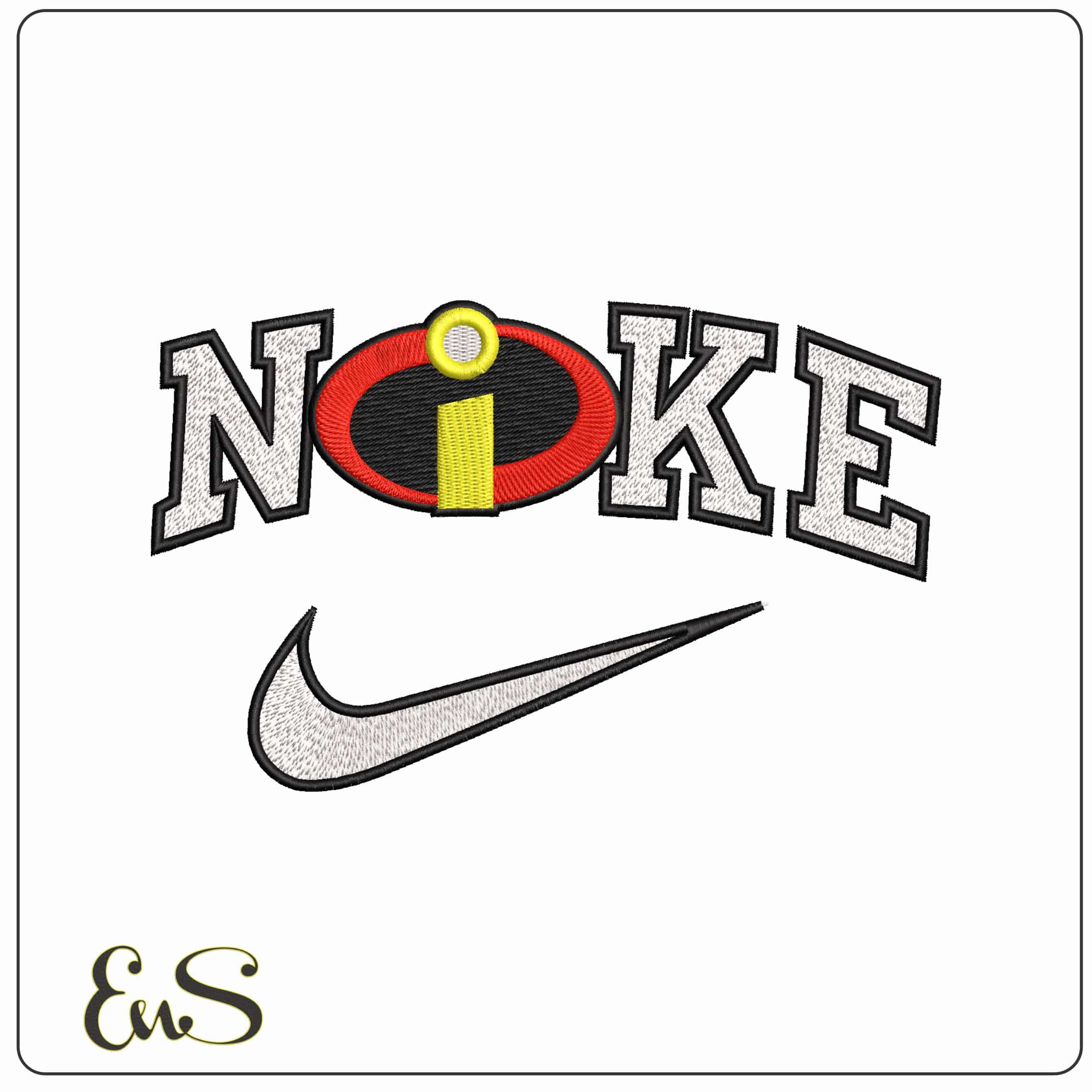 Nike The Incredibles Logo - Elegant embroidery design file - instant download