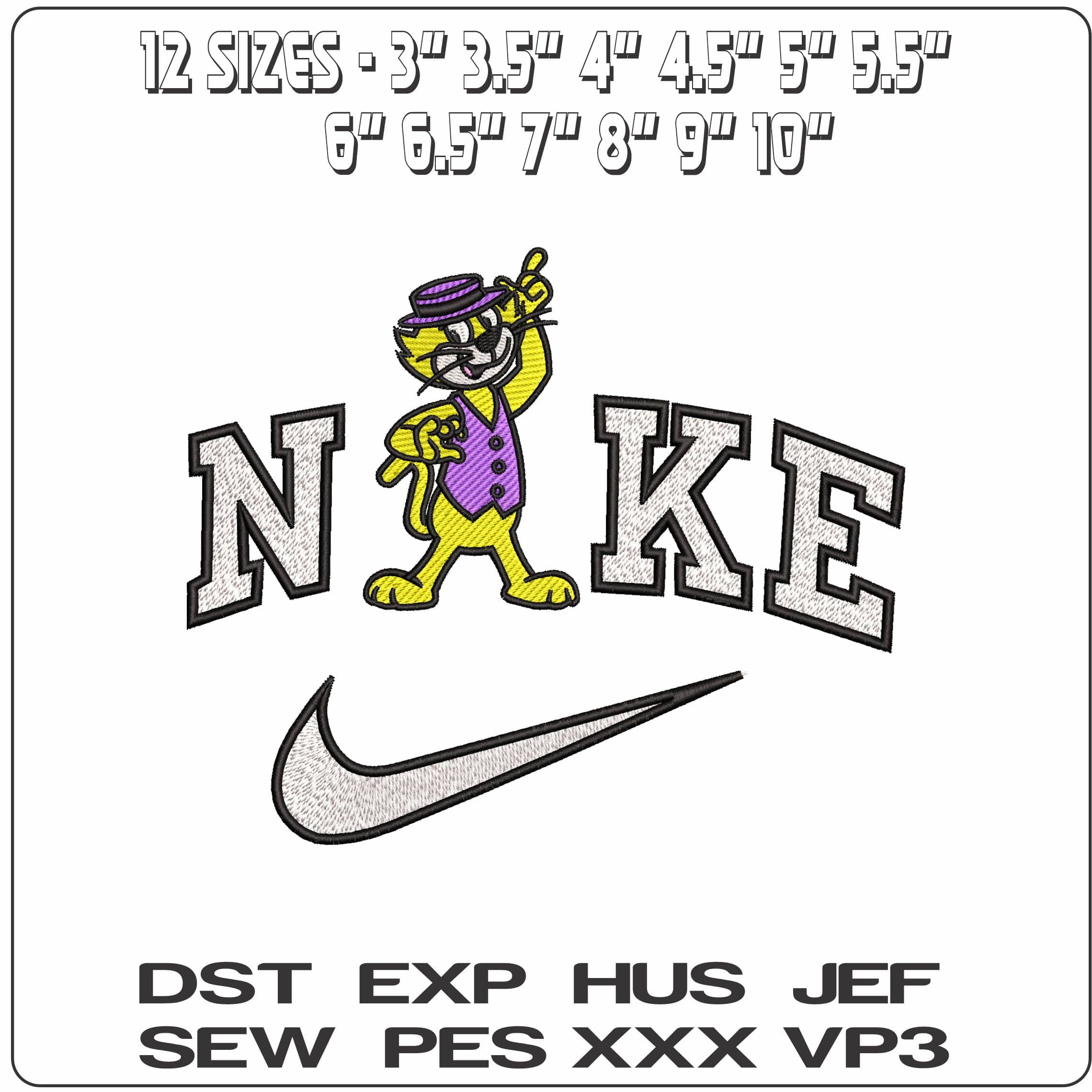 Nike Top Cat Top Cat Cartoon - Elegant embroidery design file - instant download — view 2