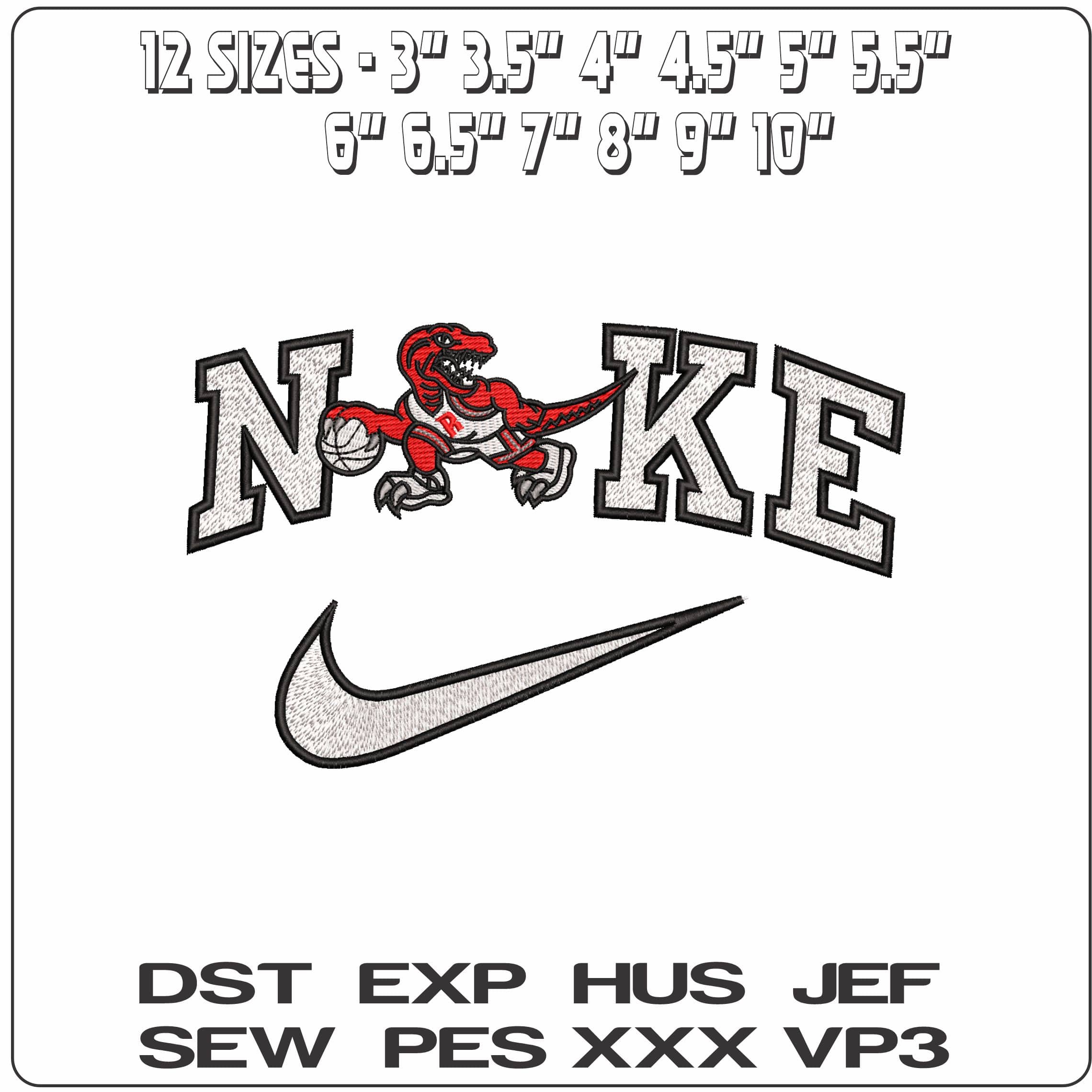 Nike Toronto Raptor Logo - Elegant embroidery design file - instant download — view 2