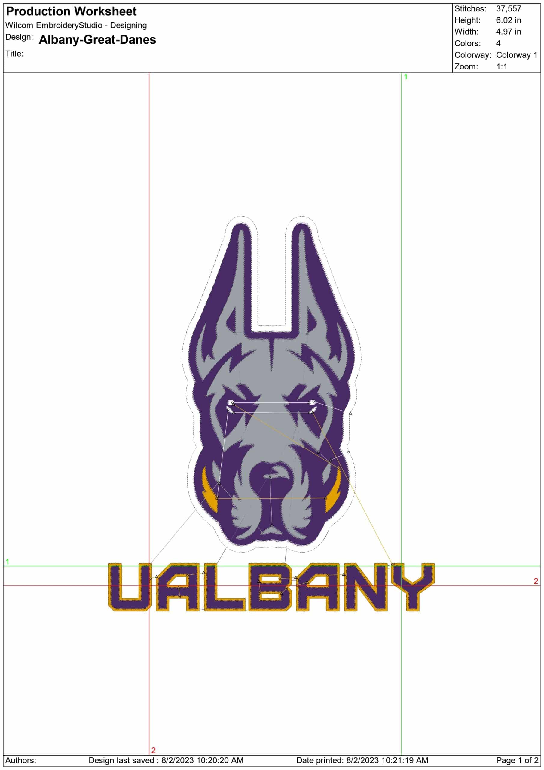 Albany Great Danes embroidery design - Albany embroidery machine pattern embroidery file - instant download in a frame — view 2