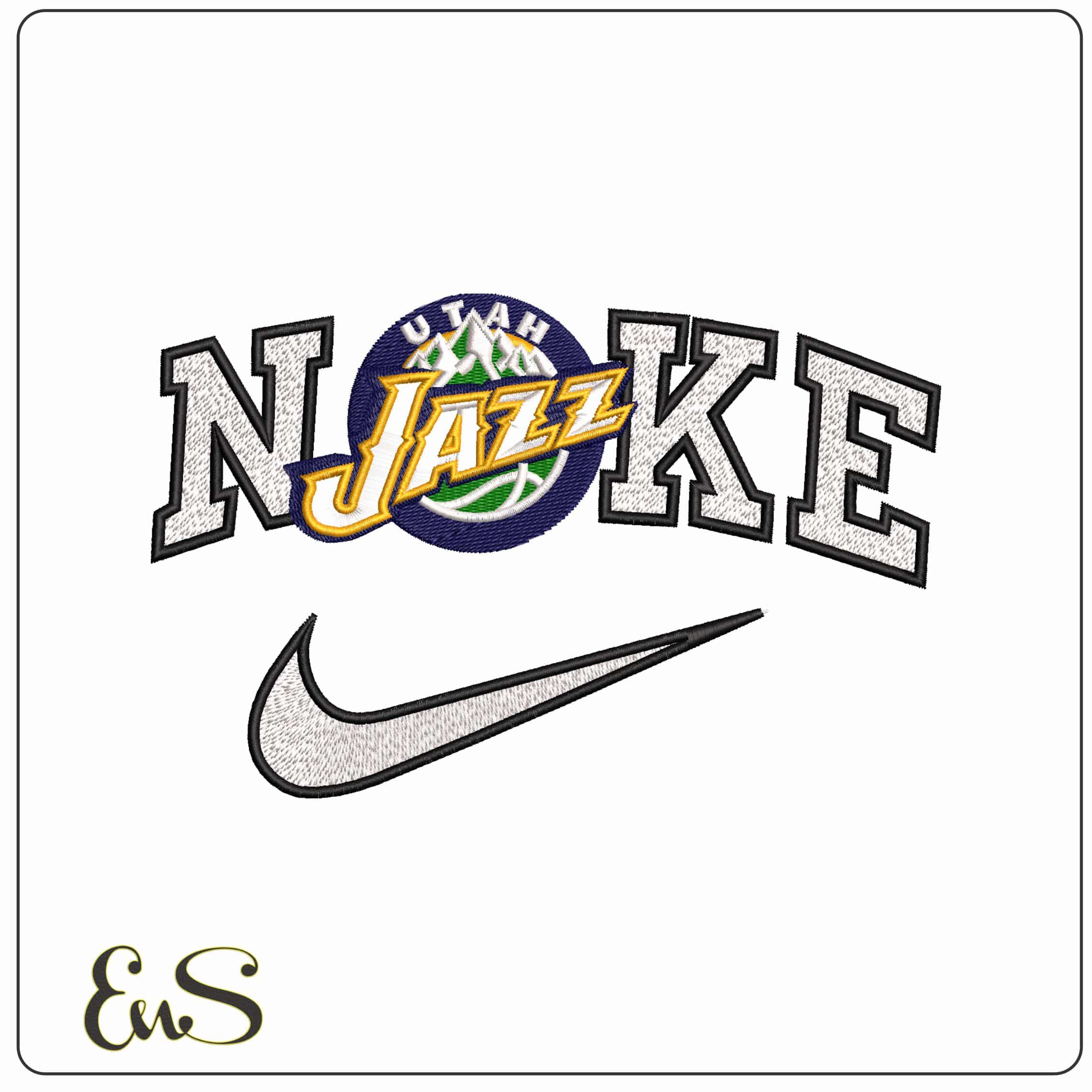 Nike Utah Jazz - Elegant embroidery design file - instant download