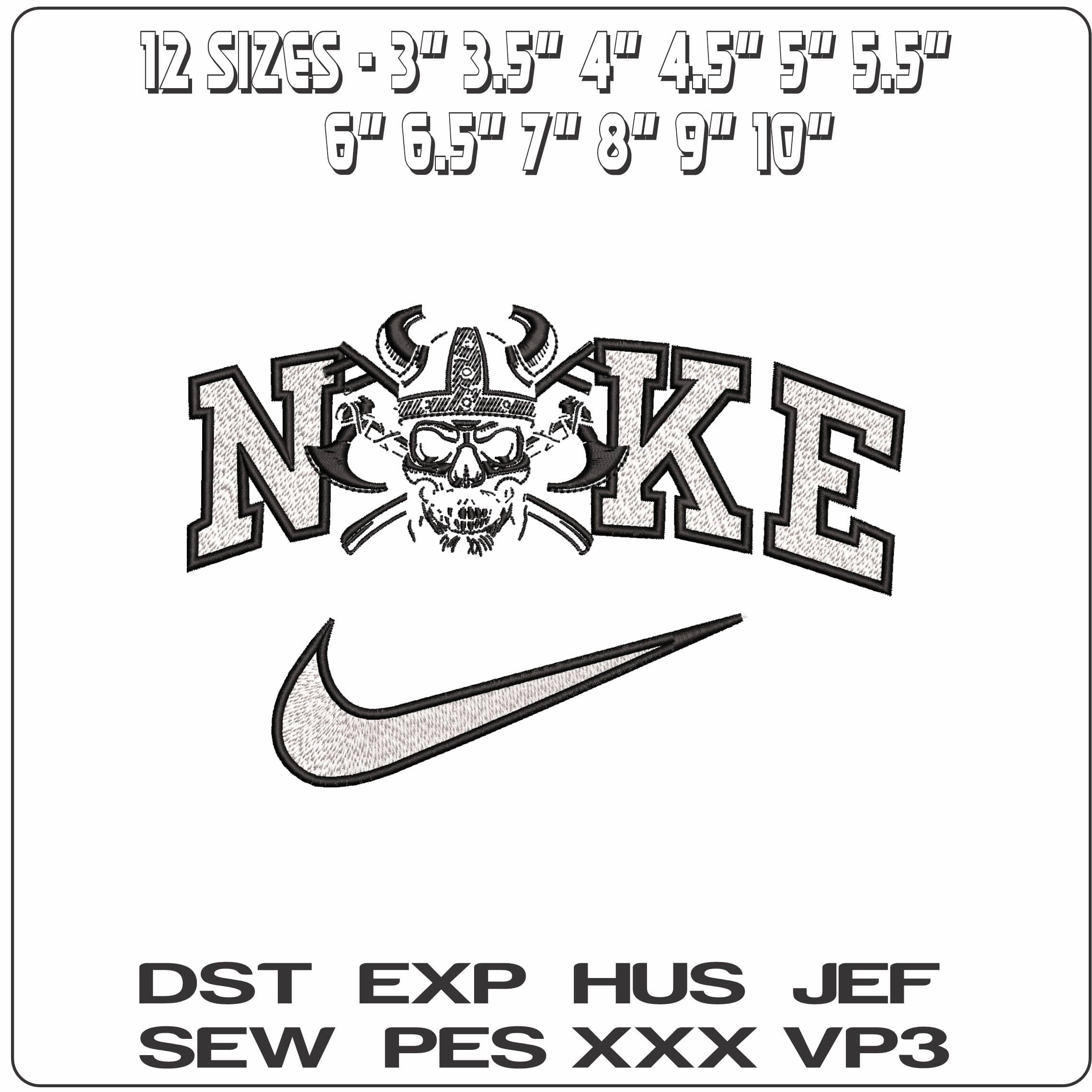 Nike Viking Axes and Skull - Elegant embroidery design file - instant download — view 2