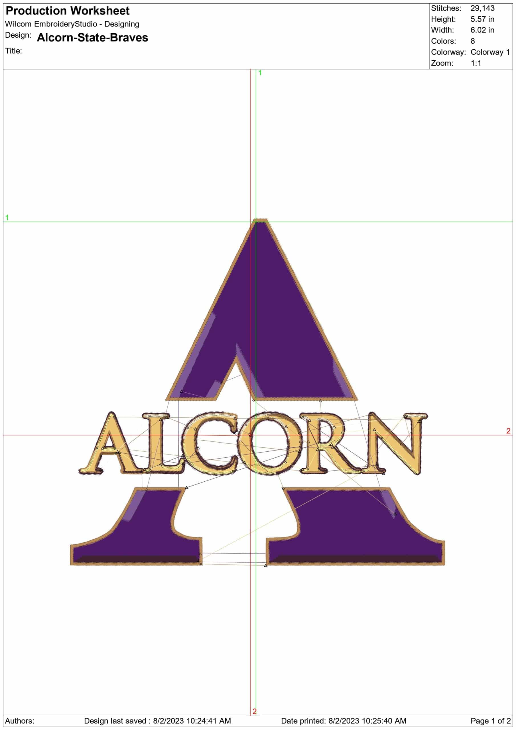 Alcorn Braves embroidery design - Alcorn State University Logo embroidery machine pattern embroidery file - instant download in a frame — view 2