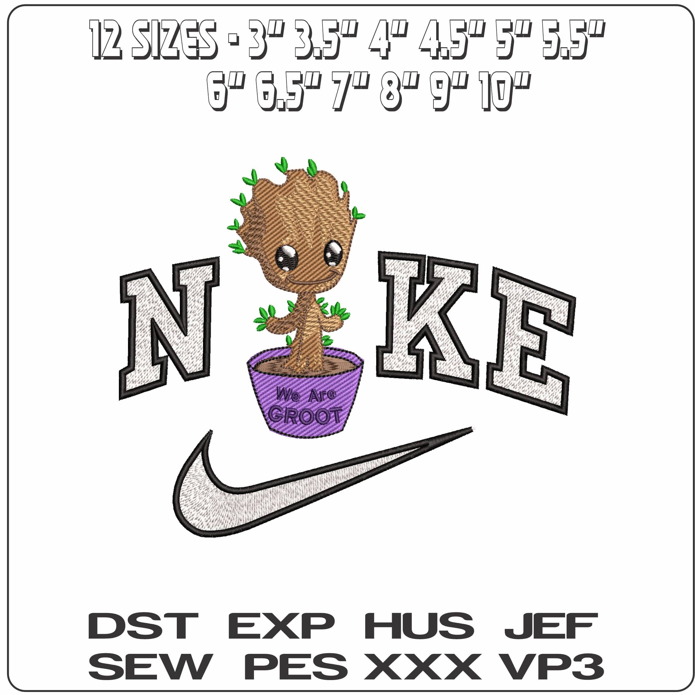 Nike We Are Groot In Pot - Elegant embroidery design file - instant download — view 2