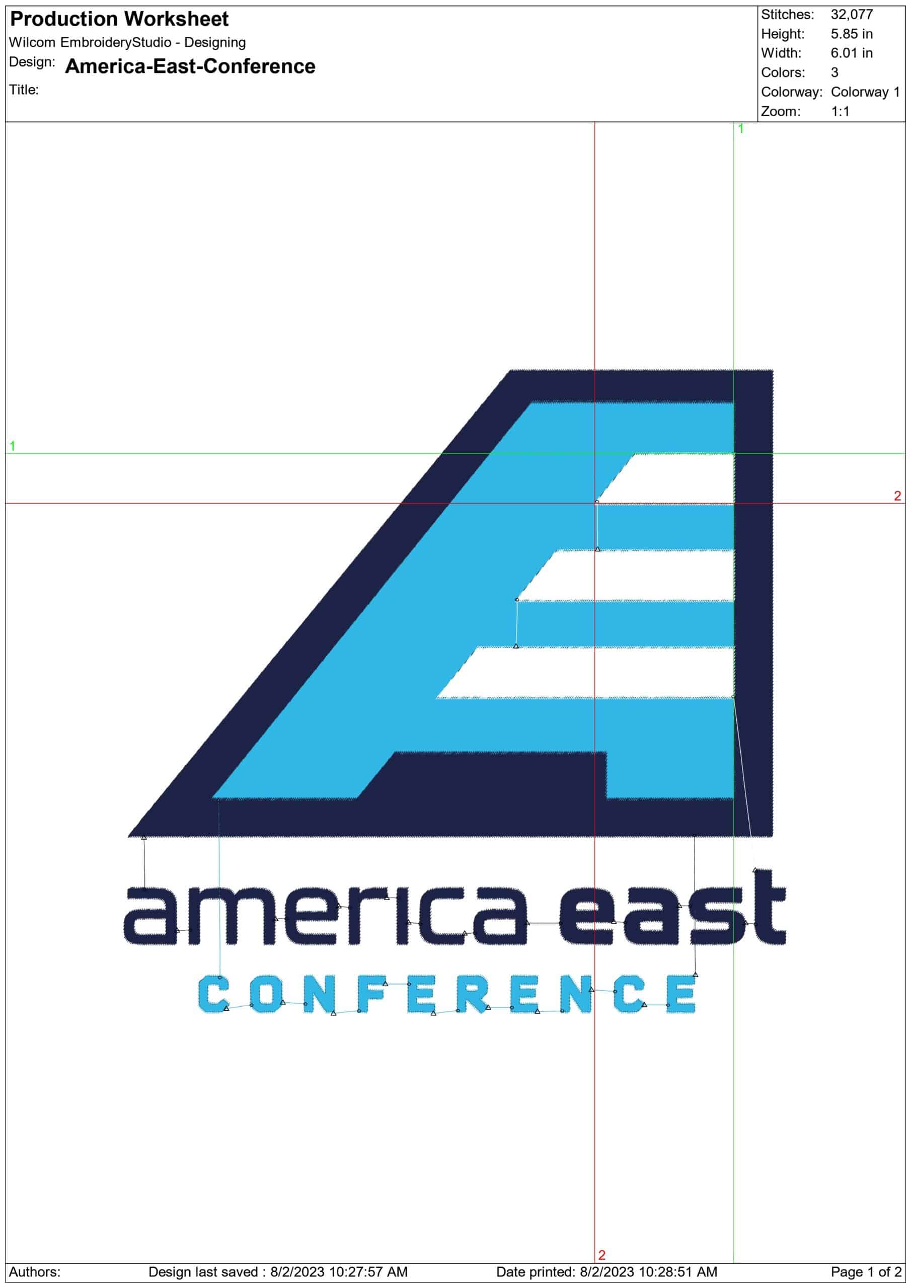 American East Conf embroidery design - AEC Logo embroidery machine pattern embroidery file - instant download) — view 2