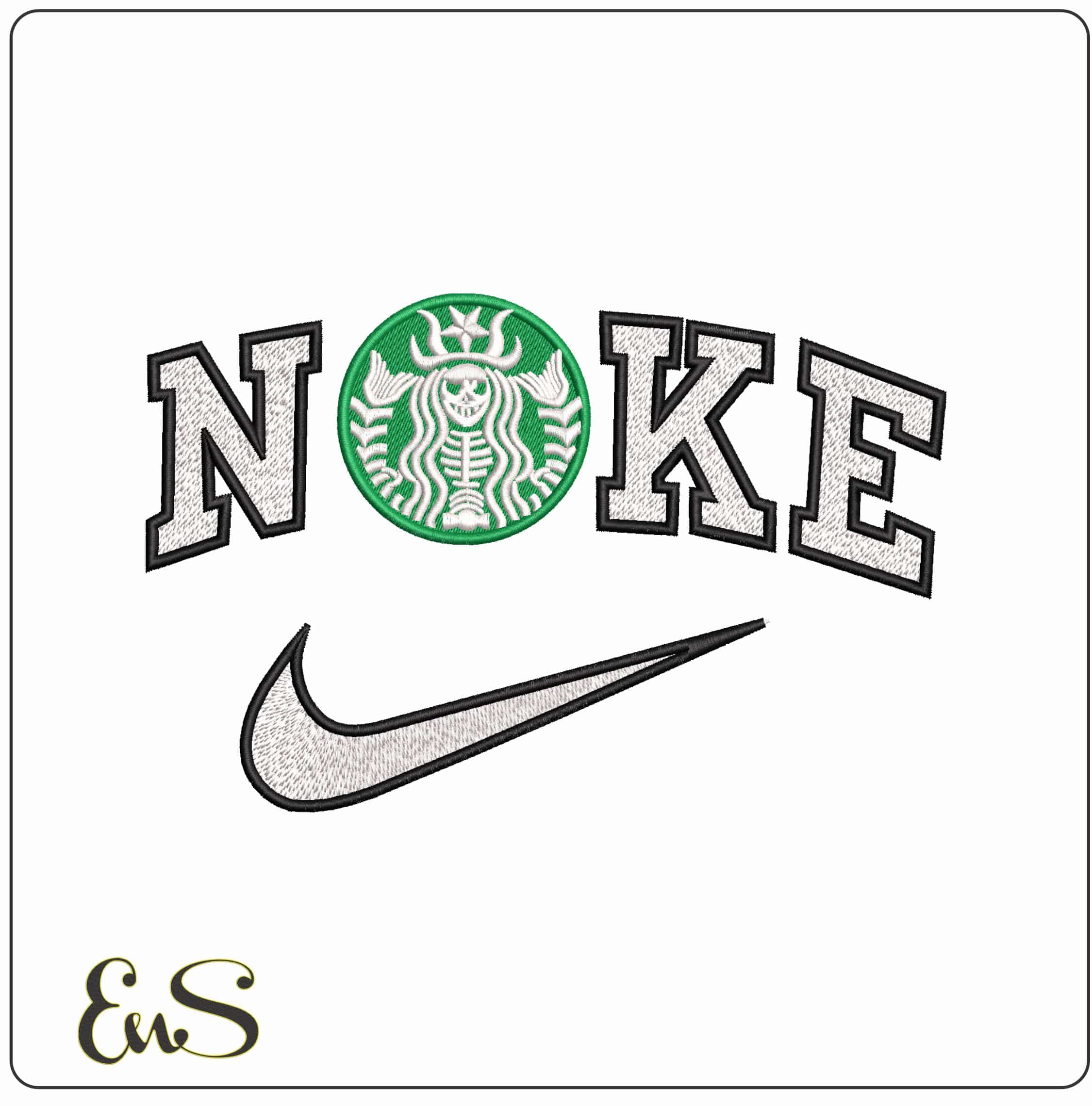 Nike Witch Starbuck - Elegant embroidery design file - instant download