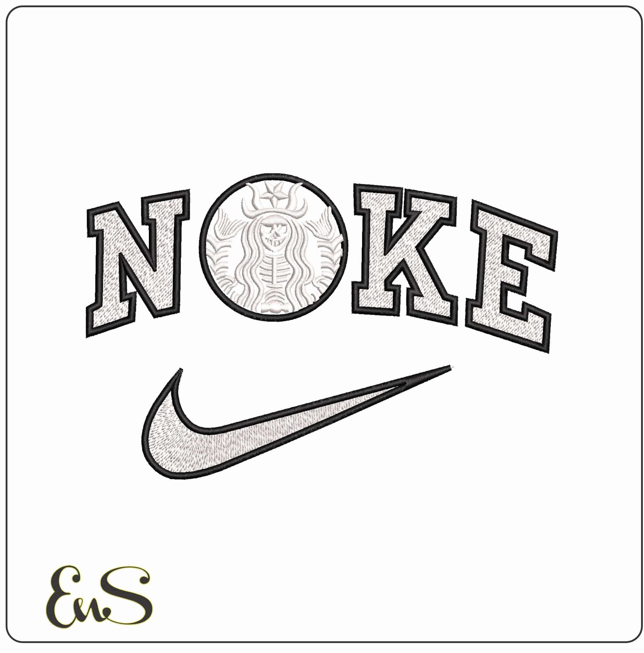 Nike Witch Starbuck no Background - Elegant embroidery design file - instant download