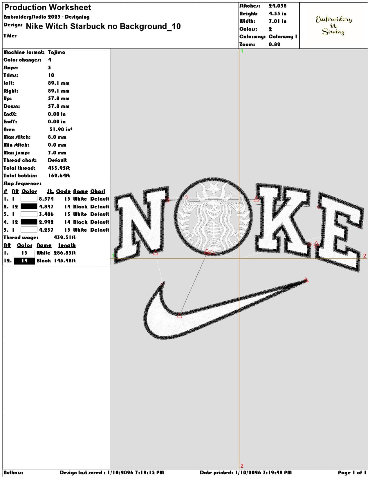 Nike Witch Starbuck no Background - Elegant embroidery design file - instant download — view 3