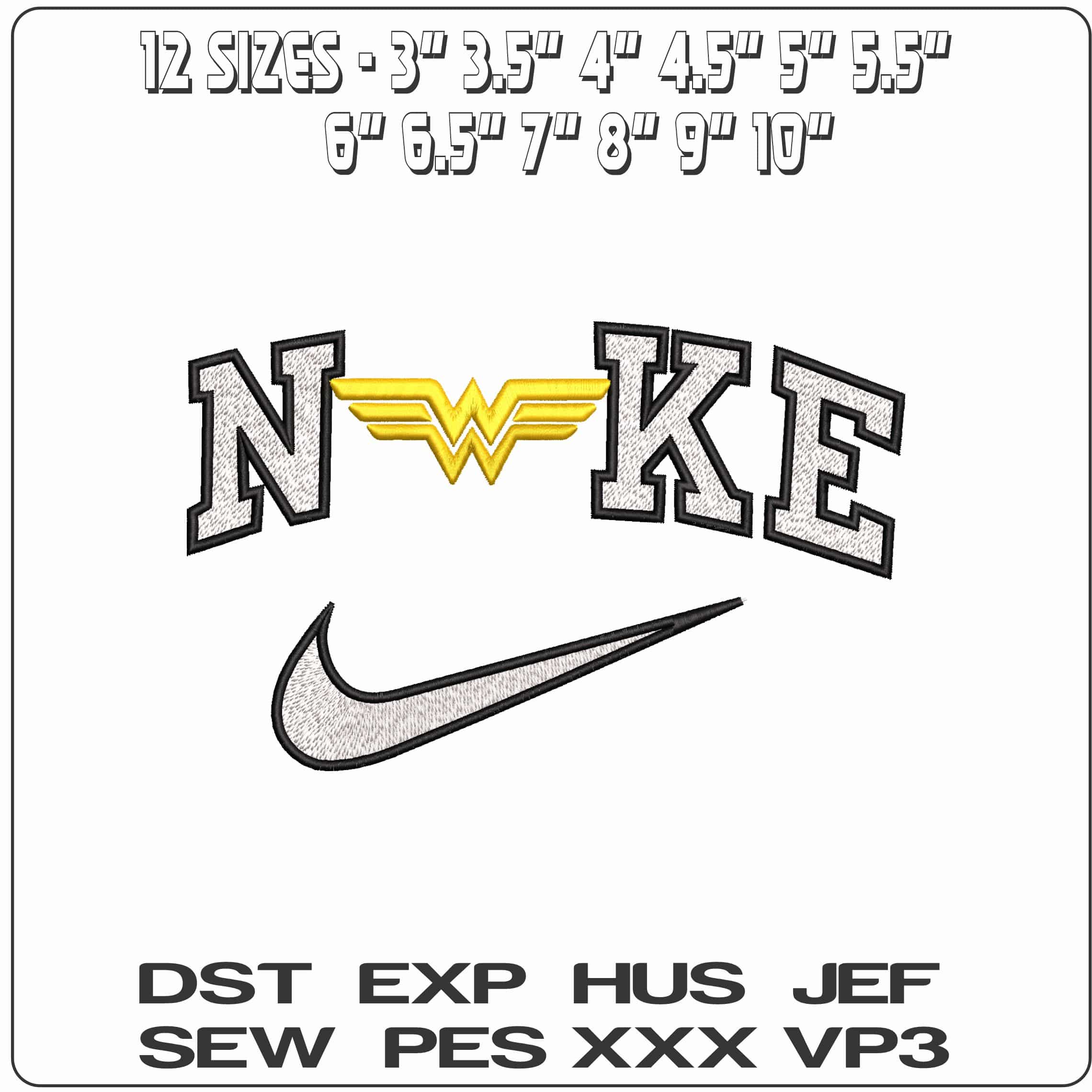 Nike Wonder Woman Logo DC  comics - Elegant embroidery design file - instant download — view 2