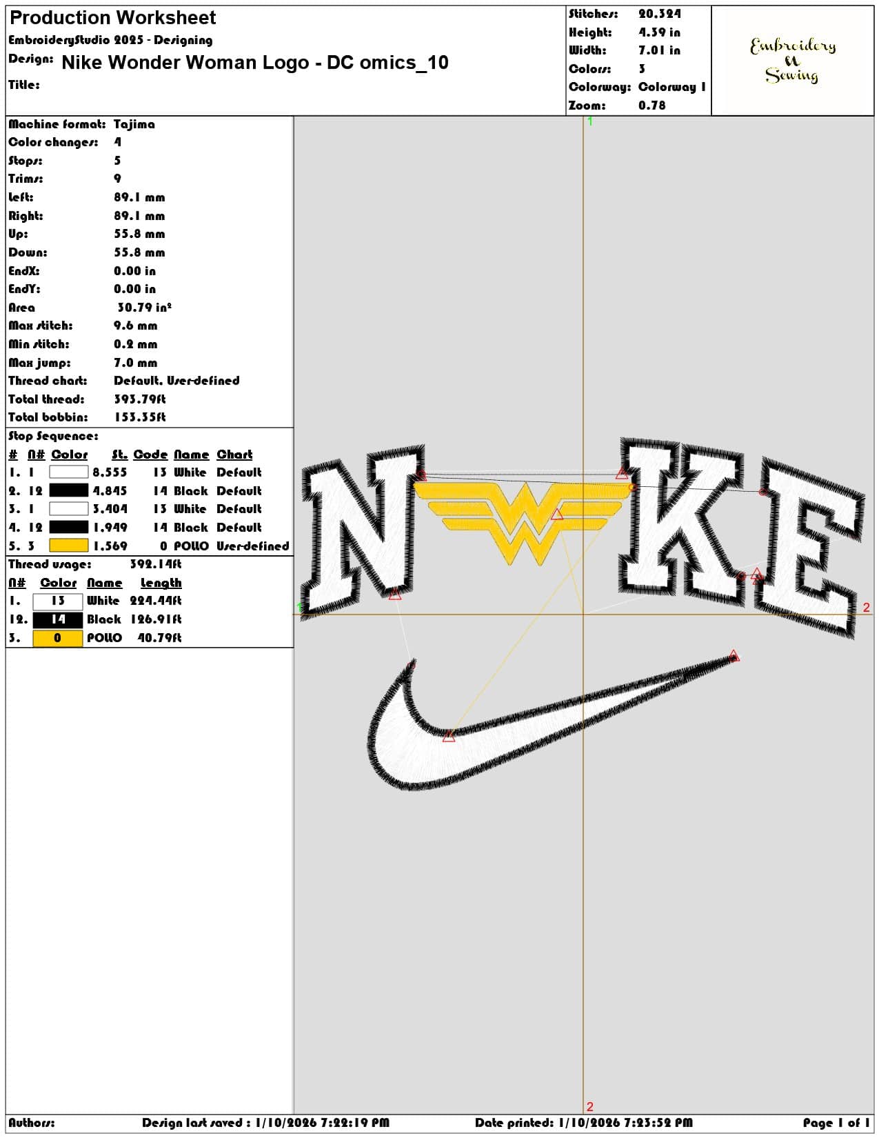 Nike Wonder Woman Logo DC  comics - Elegant embroidery design file - instant download — view 3