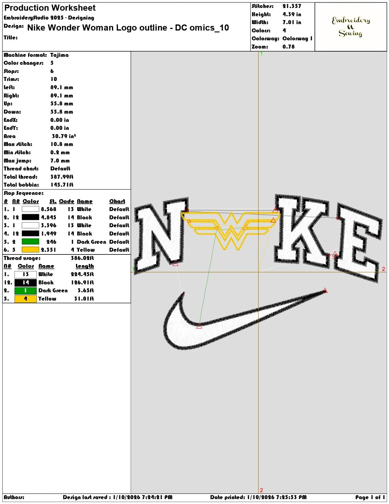 Nike Wonder Woman Logo outline DC omics - Elegant embroidery design file - instant download — view 3