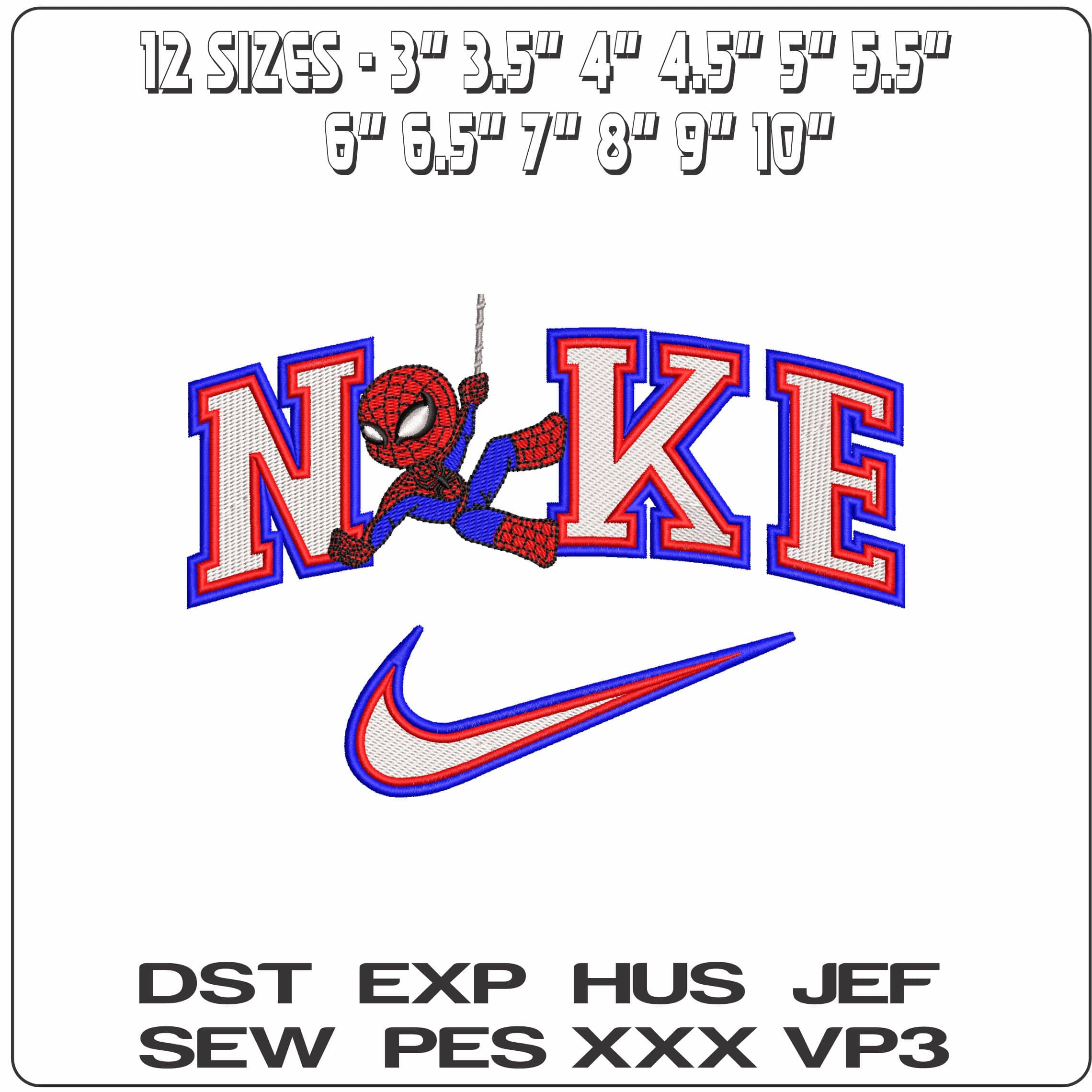 Nike Young SpiderMan DC Comics - Elegant embroidery design file - instant download — view 2