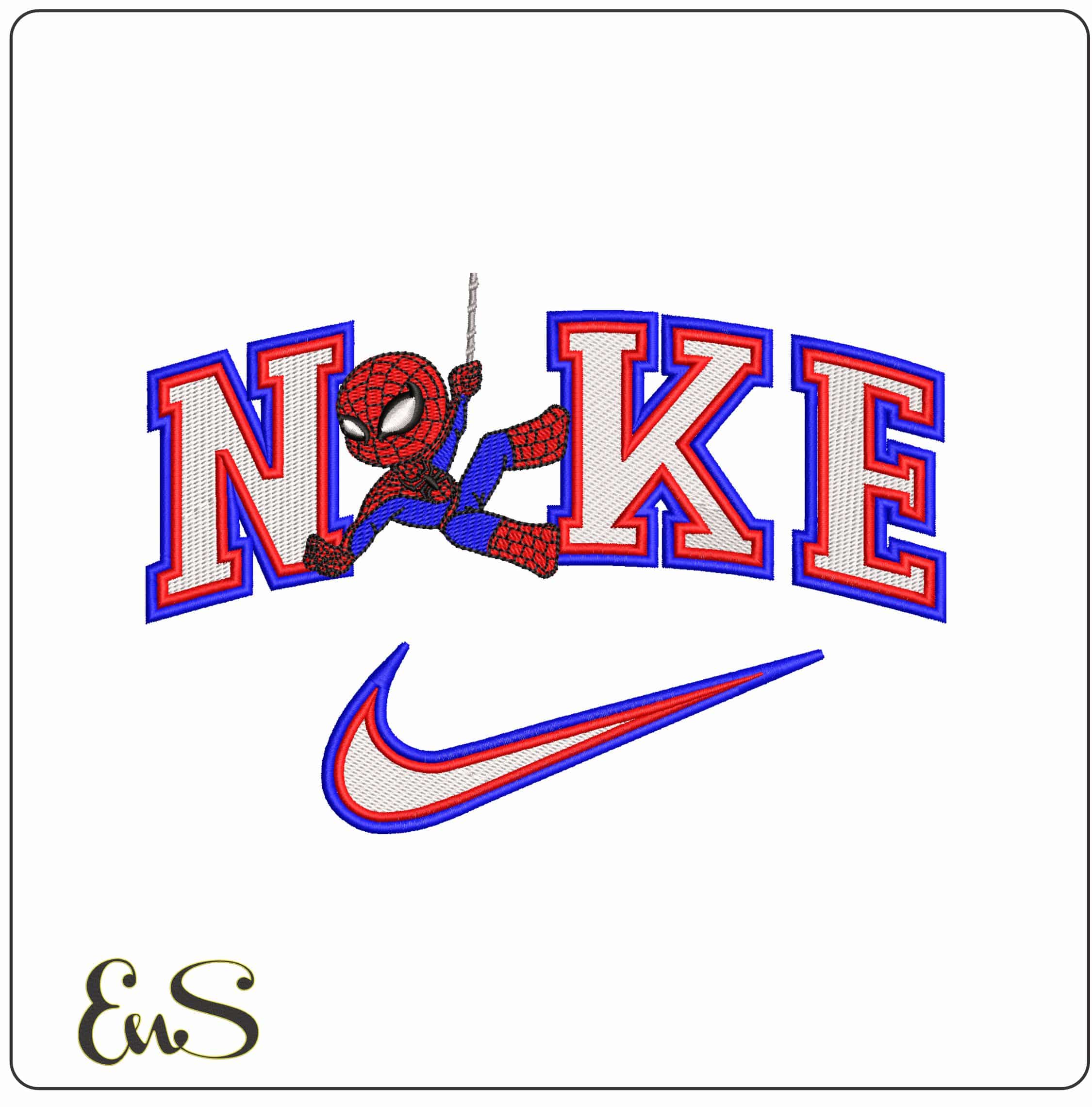 Nike Young SpiderMan DC Comics - Elegant embroidery design file - instant download