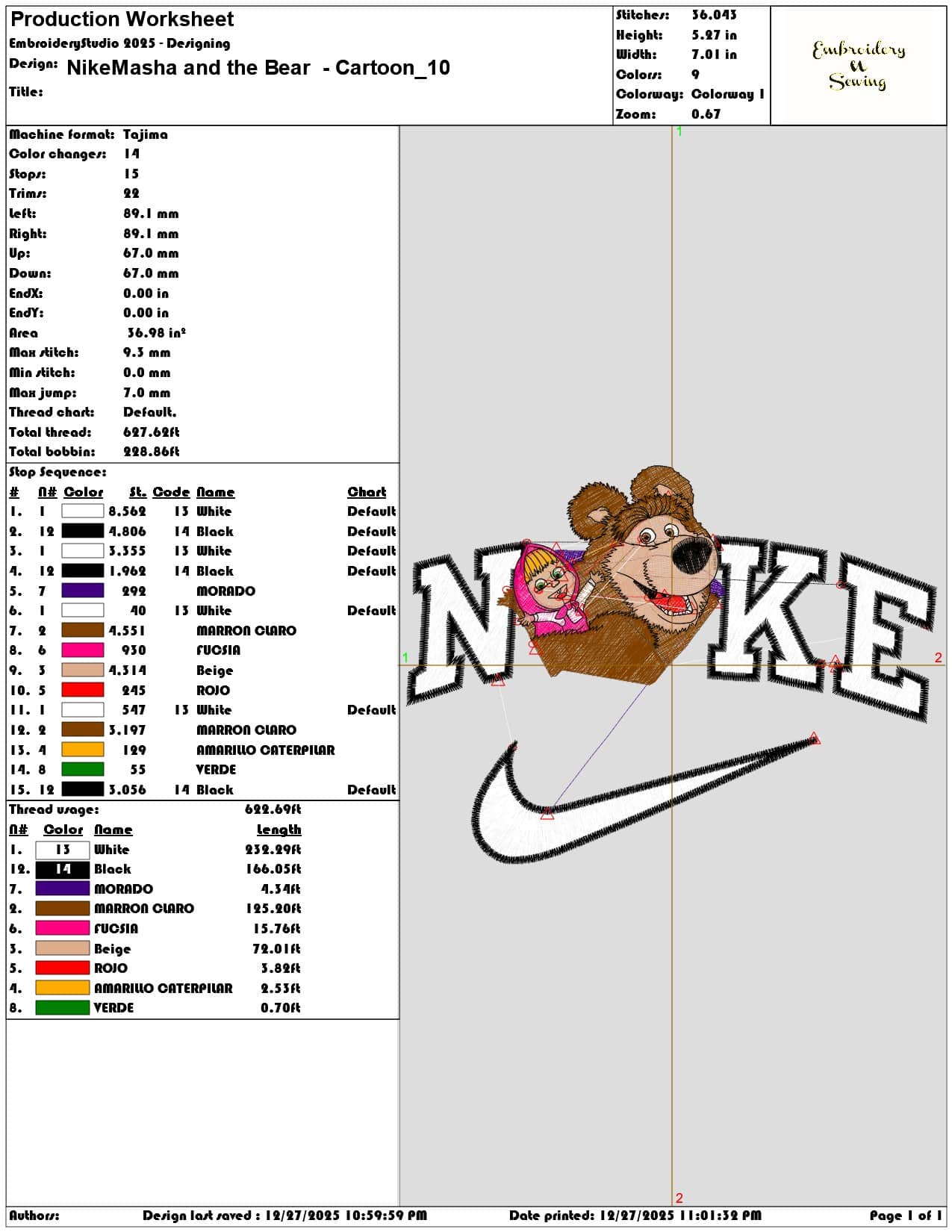 NikeMasha and the Bear Cartoon - Elegant embroidery design file - instant download — view 3