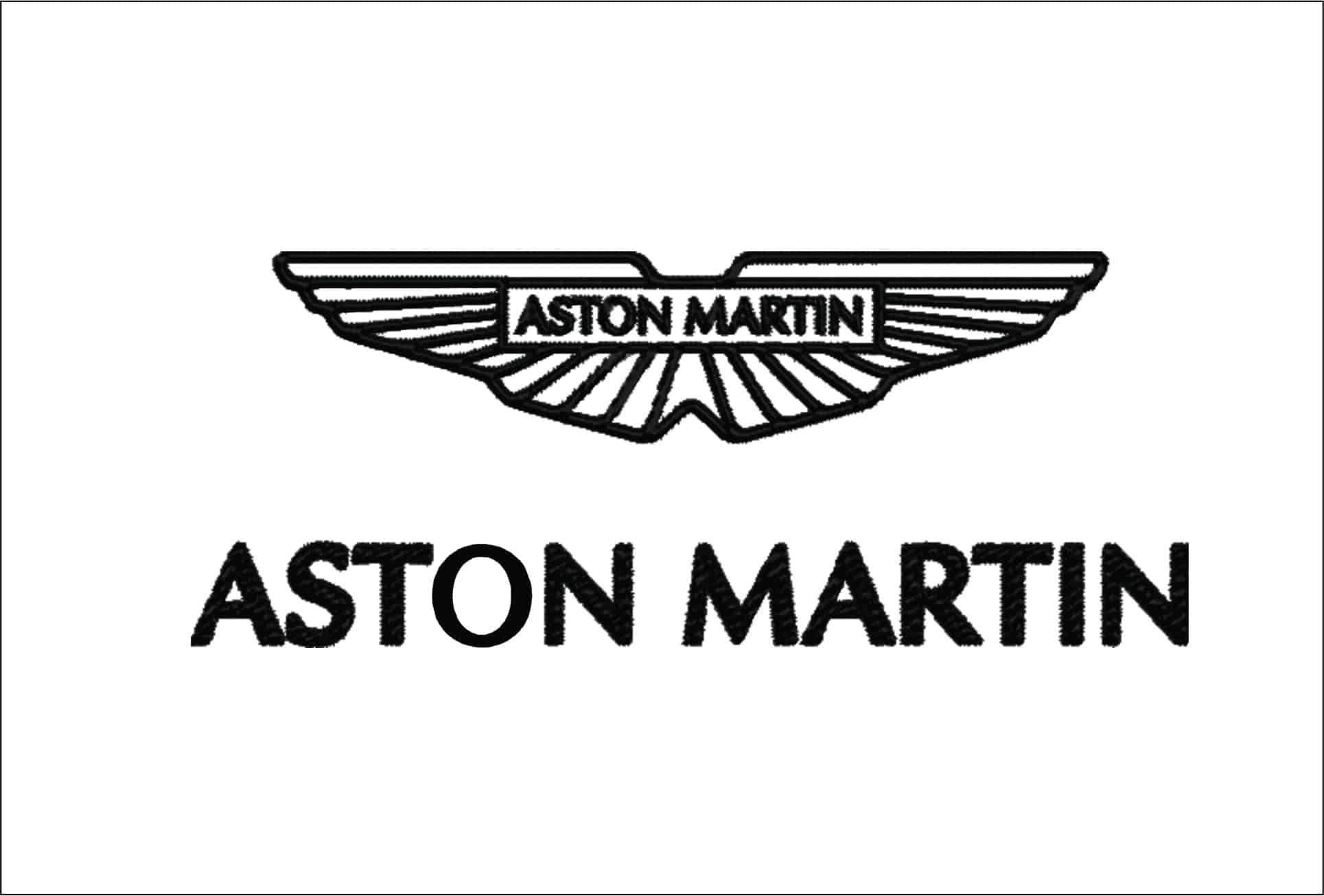 Aston Martin Logo embroidery design - Logo design machine pattern Car Auto Company embroidery file instant download in a frame