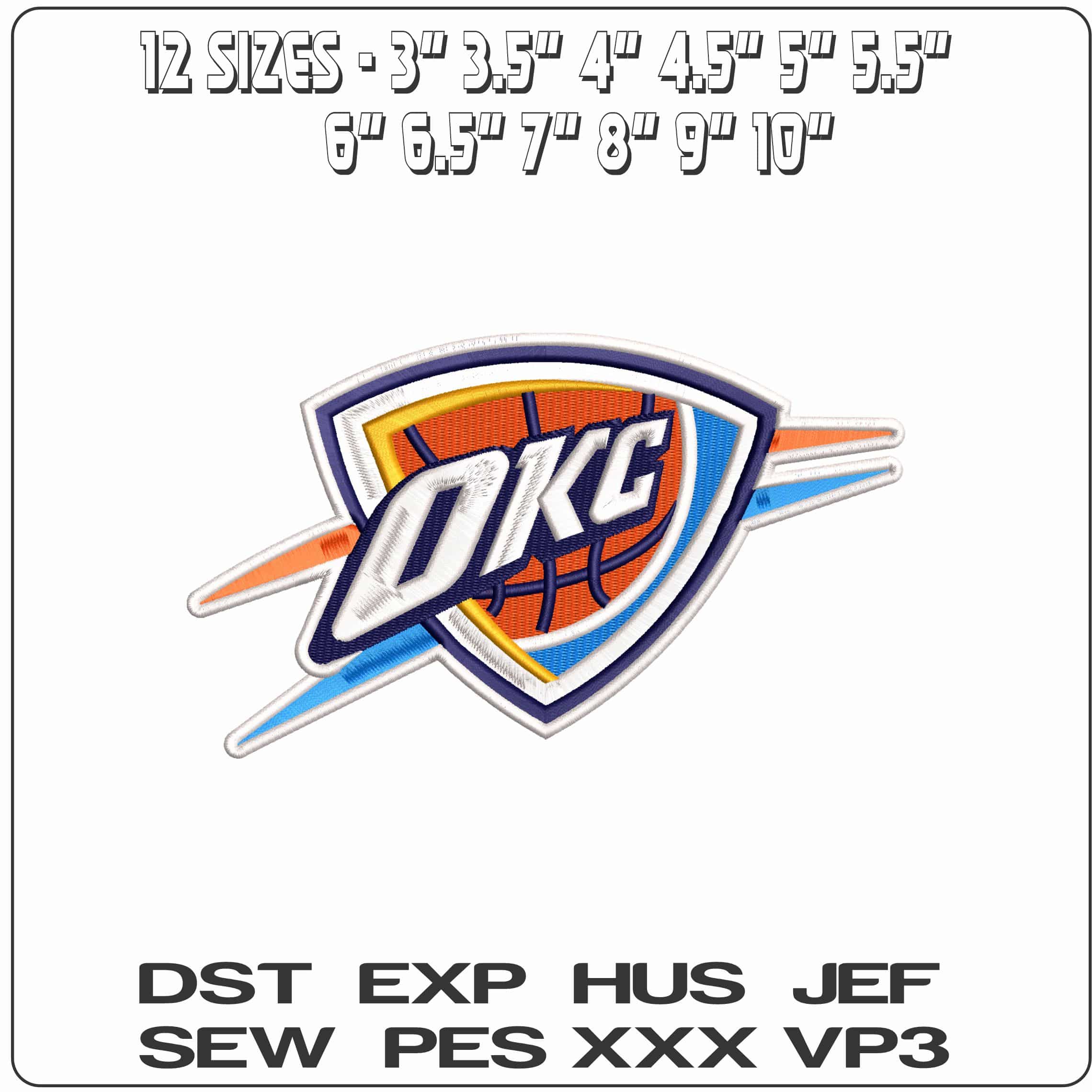 Oklahoma City Thunder - Elegant embroidery design file - instant download — view 2