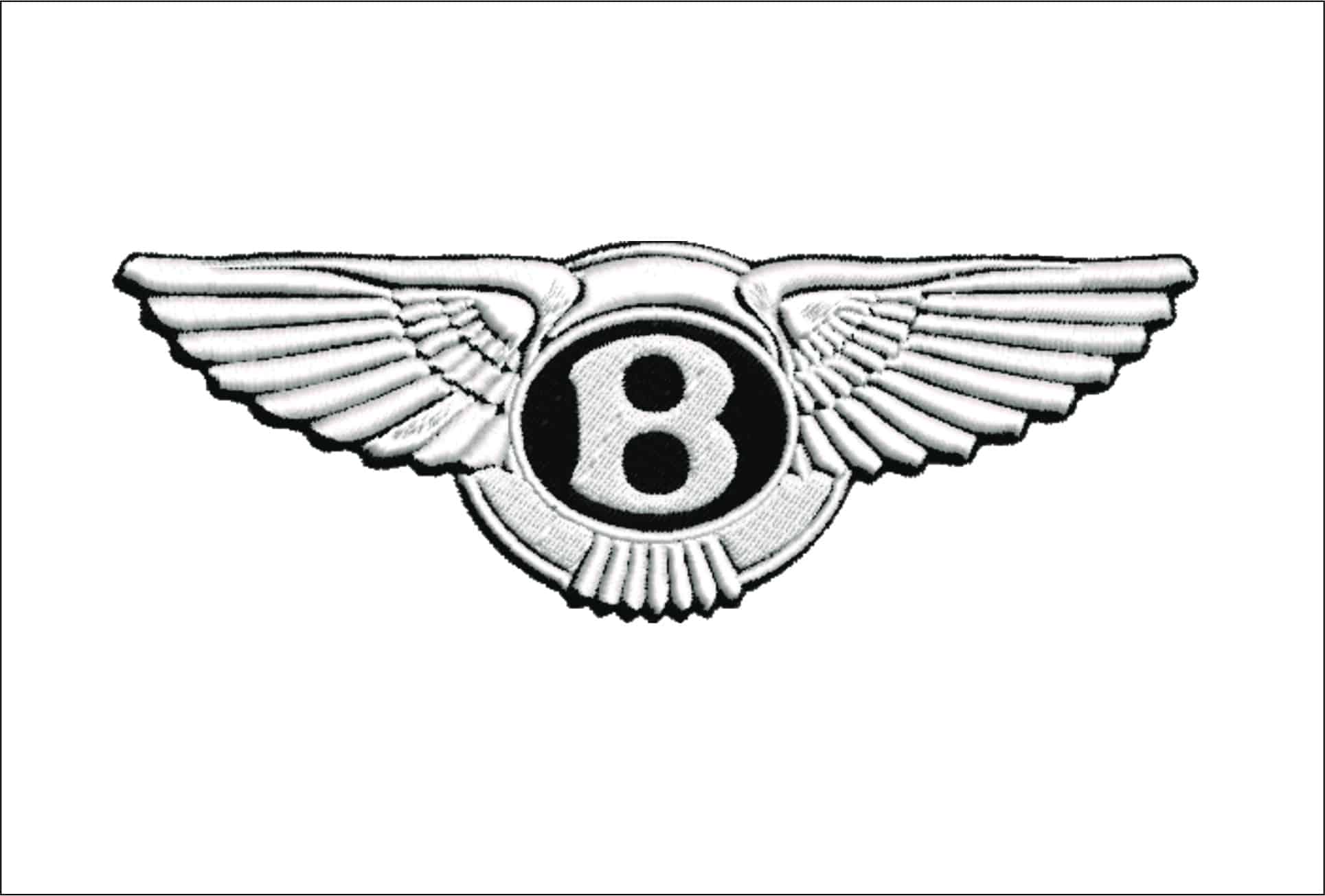 Bentley Car Logo embroidery design - Wings design machine pattern Car Auto Company embroidery file instant download in a frame