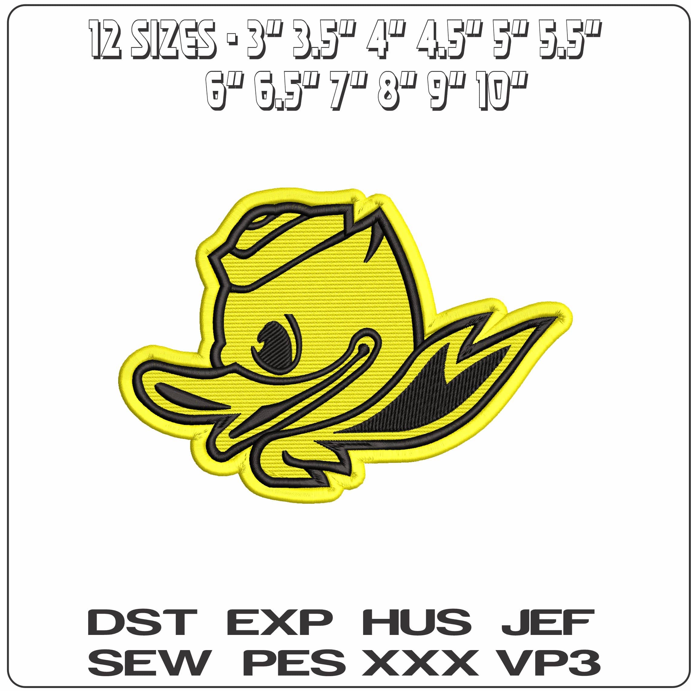 Oregon Ducks Yellow  - Elegant embroidery design file - instant download — view 2