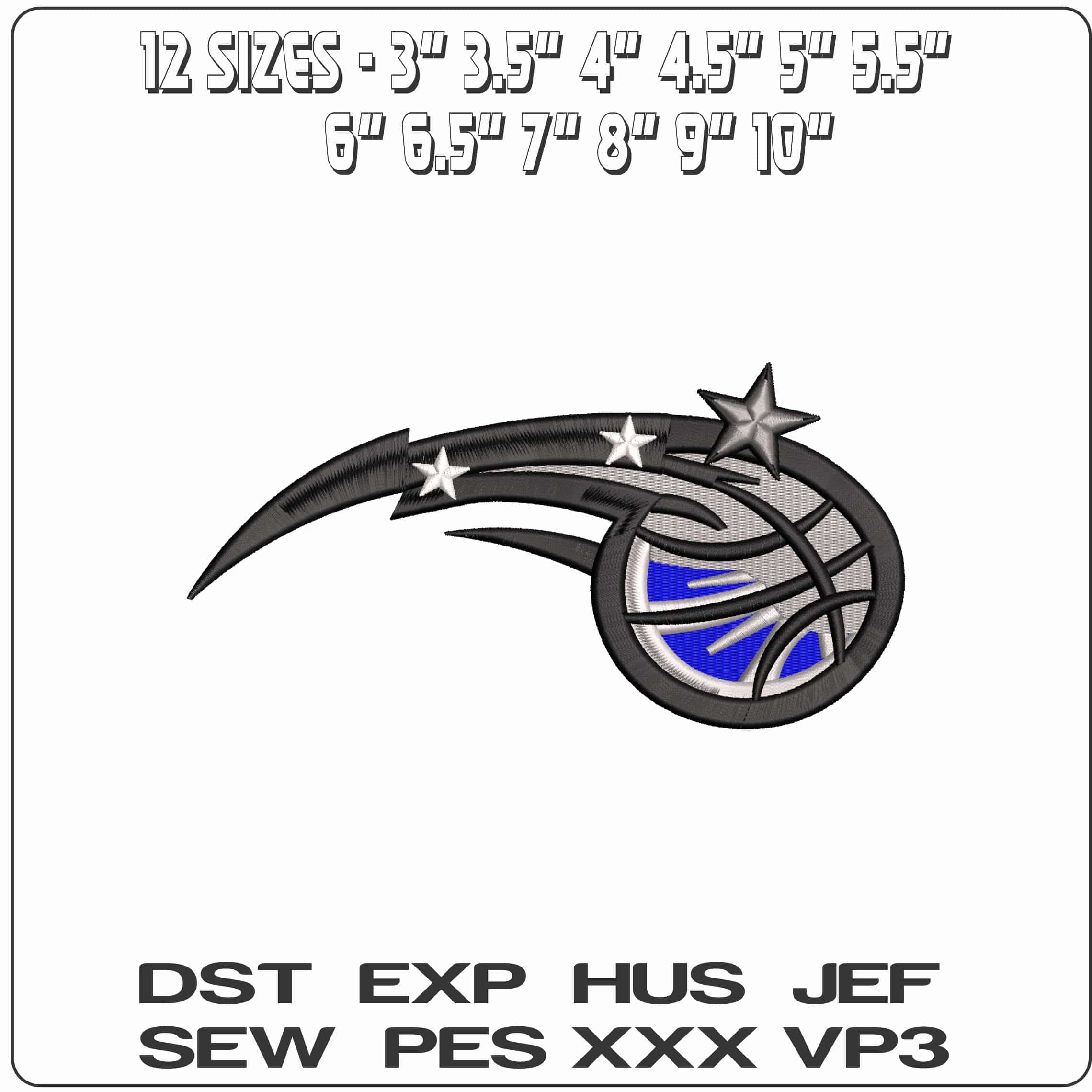 Orlando Magic Logo  - Elegant embroidery design file - instant download — view 2