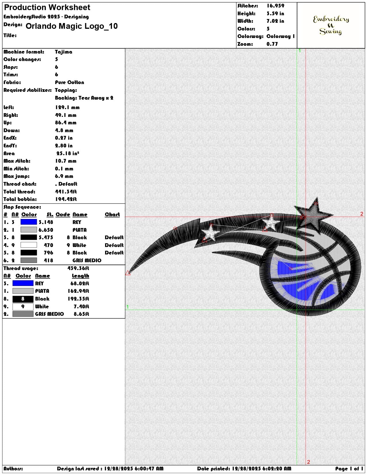 Orlando Magic Logo  - Elegant embroidery design file - instant download — view 3