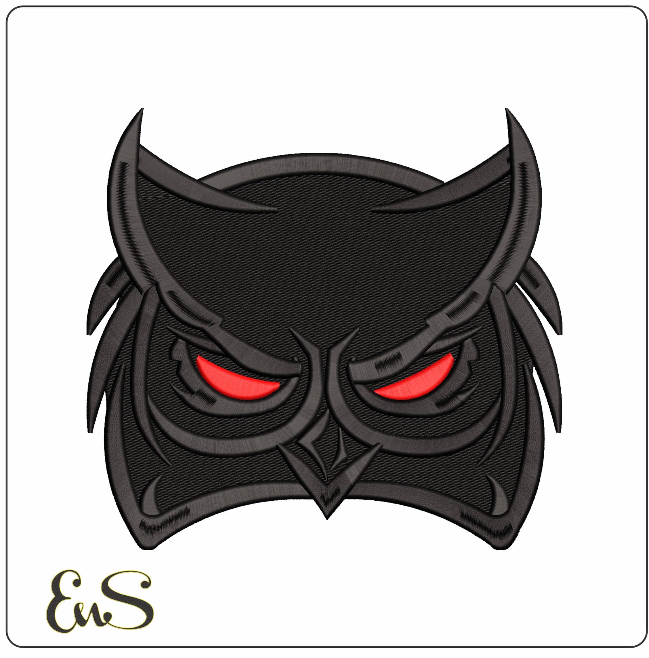 Owl Face  - Elegant embroidery design file - instant download