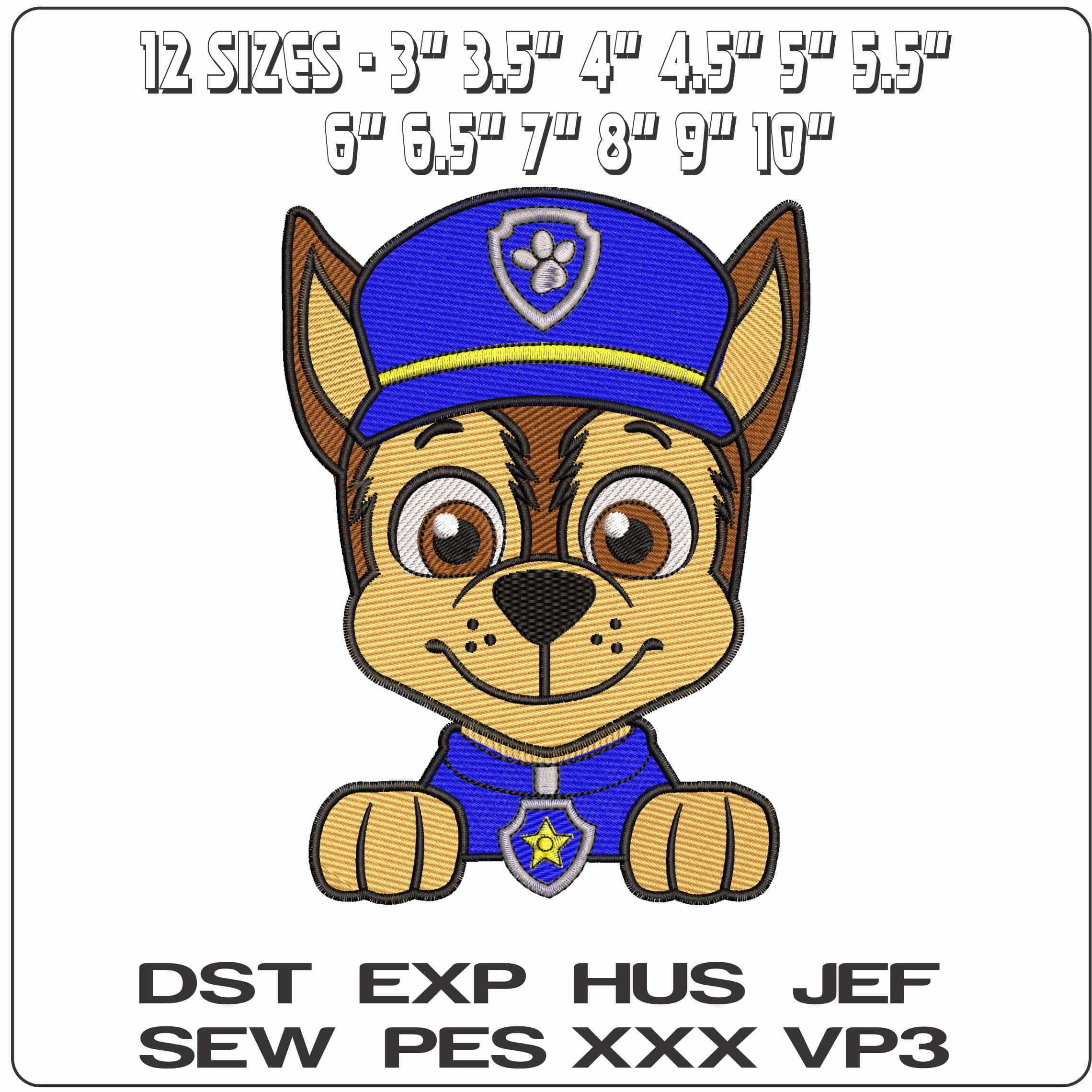 Paw Chase Paw Patrol  - Elegant embroidery design file - instant download — view 2