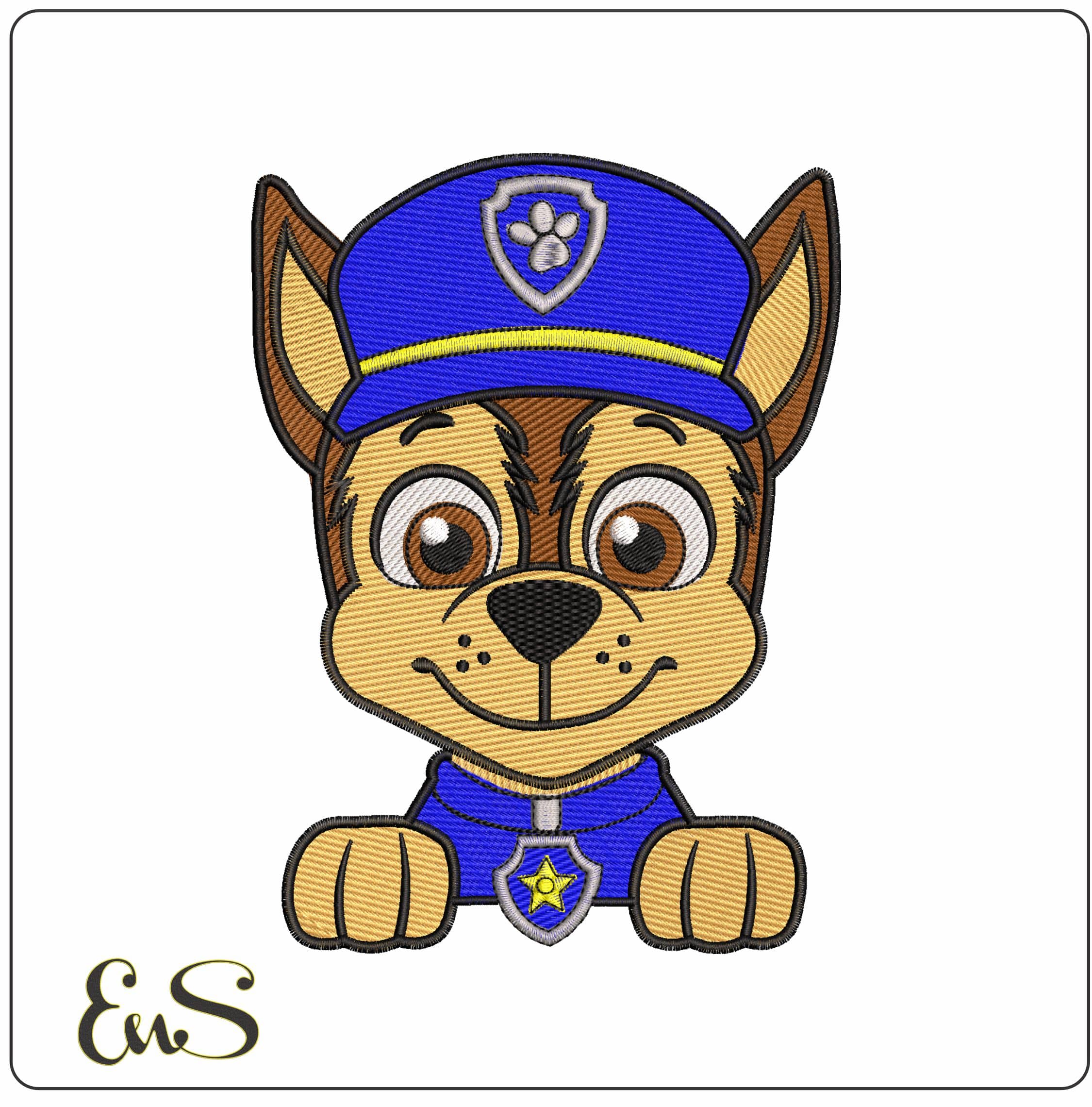 Paw Chase Paw Patrol  - Elegant embroidery design file - instant download