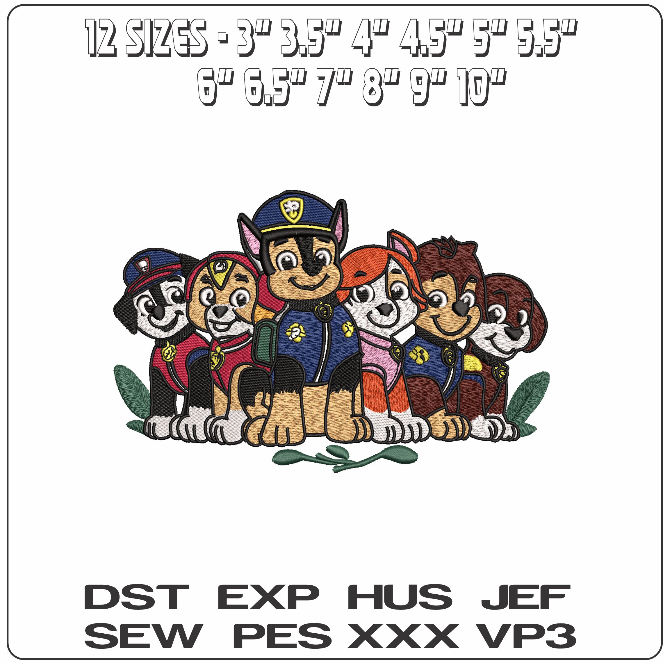 Paw Patrol Logo  - Elegant embroidery design file - instant download — view 2