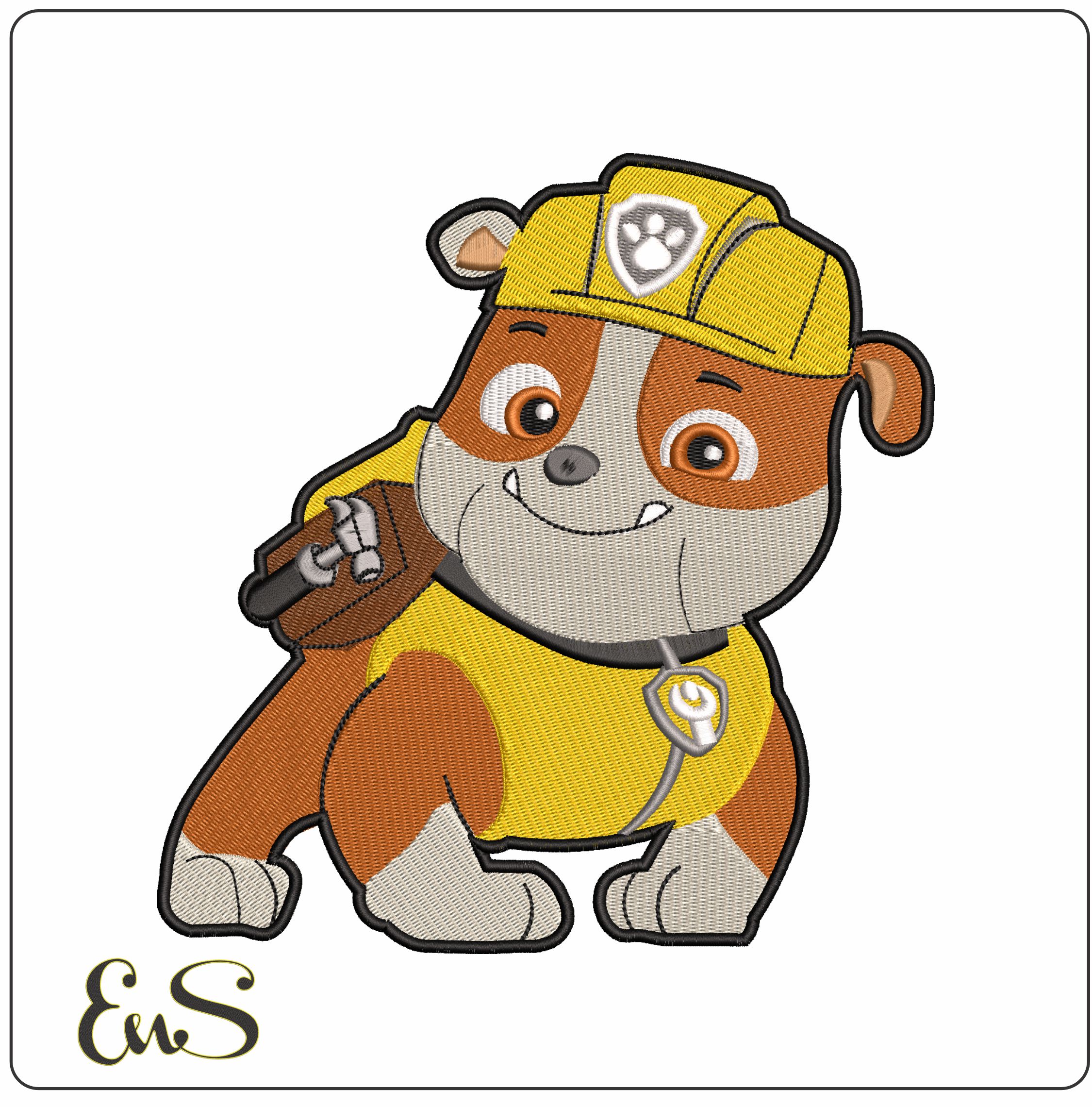 Paw Rabol Paw Patrol  - Elegant embroidery design file - instant download