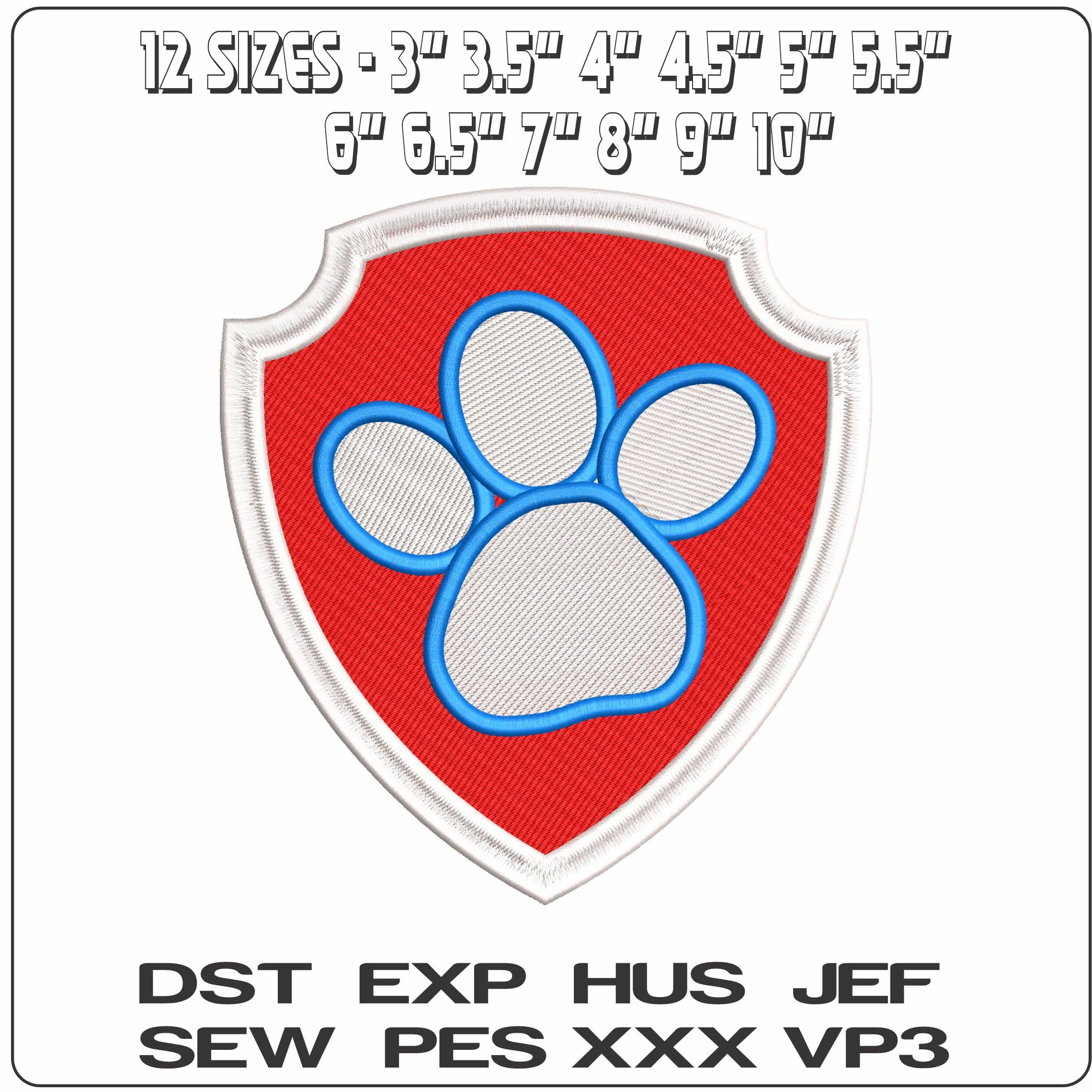 PAW Shield Patch Paw Patrol  - Elegant embroidery design file - instant download — view 2